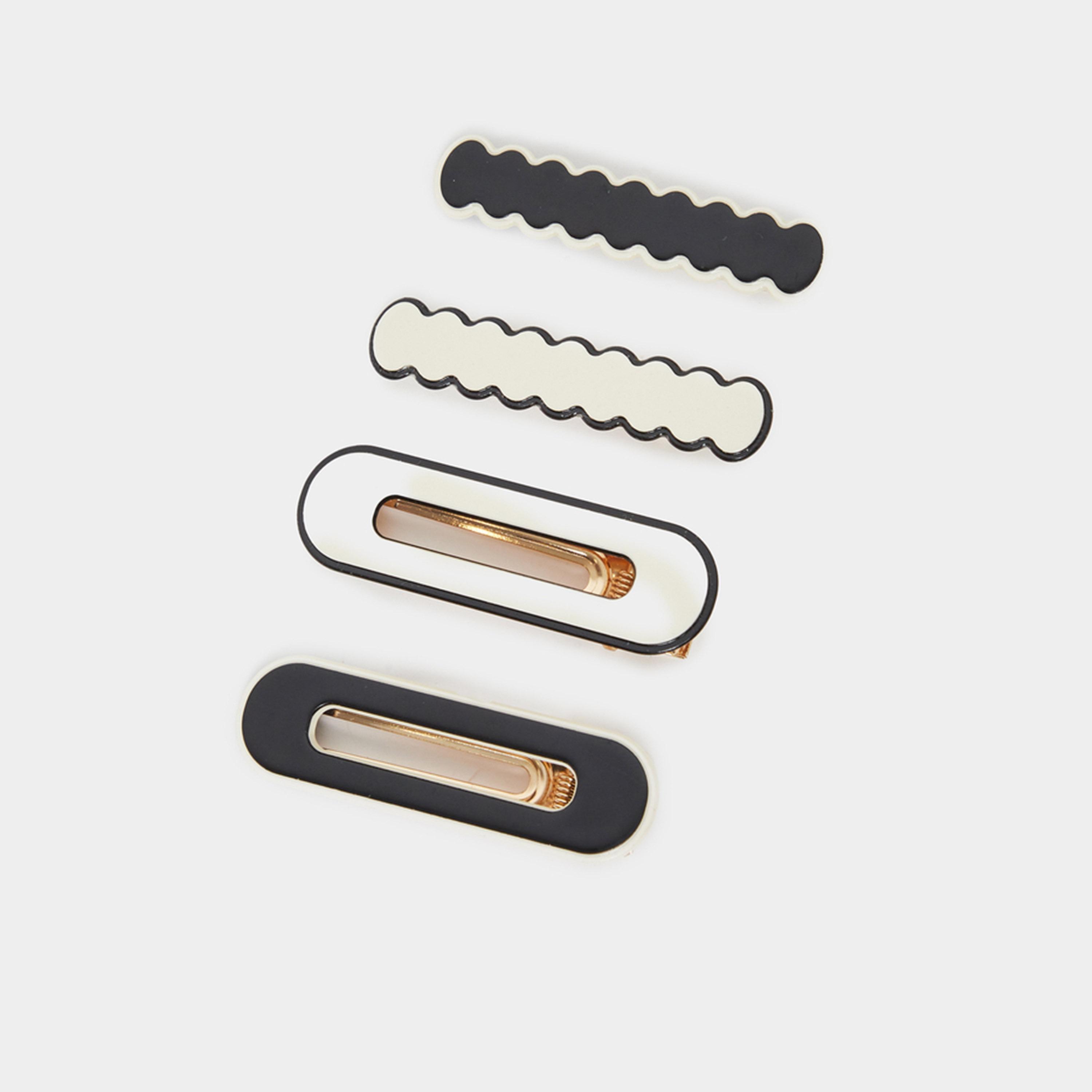 ستايلي - مجموعة من 4 مشابك شعر متنوعة-women-hairaccessories-clips-image-3
