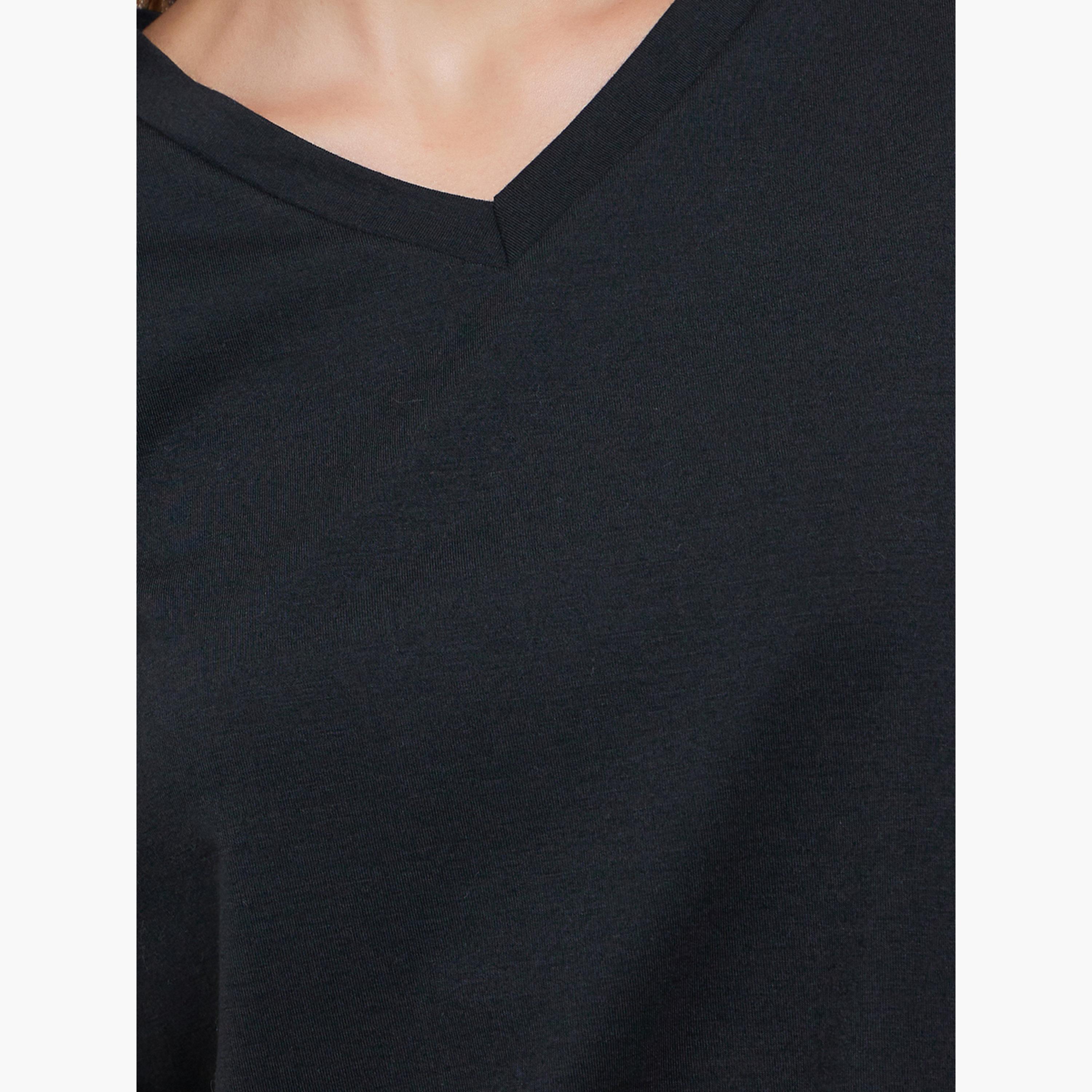ستايلي - طقم تي شيرت بأكمام طويلة وبيجاما منقوشة-women-clothing-nightwear-pyjamas-longsets-image-3