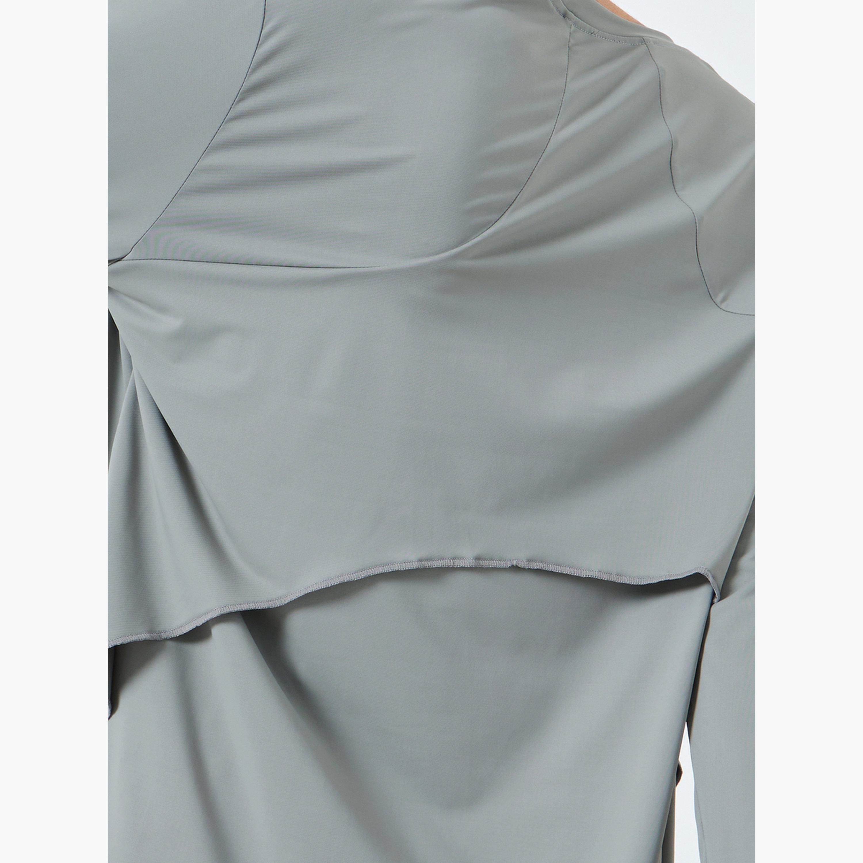 Styli Back Overlay Panel Curved Hem Top-women-clothing-sportswearandactivewear-tshirtsandvests-image-3