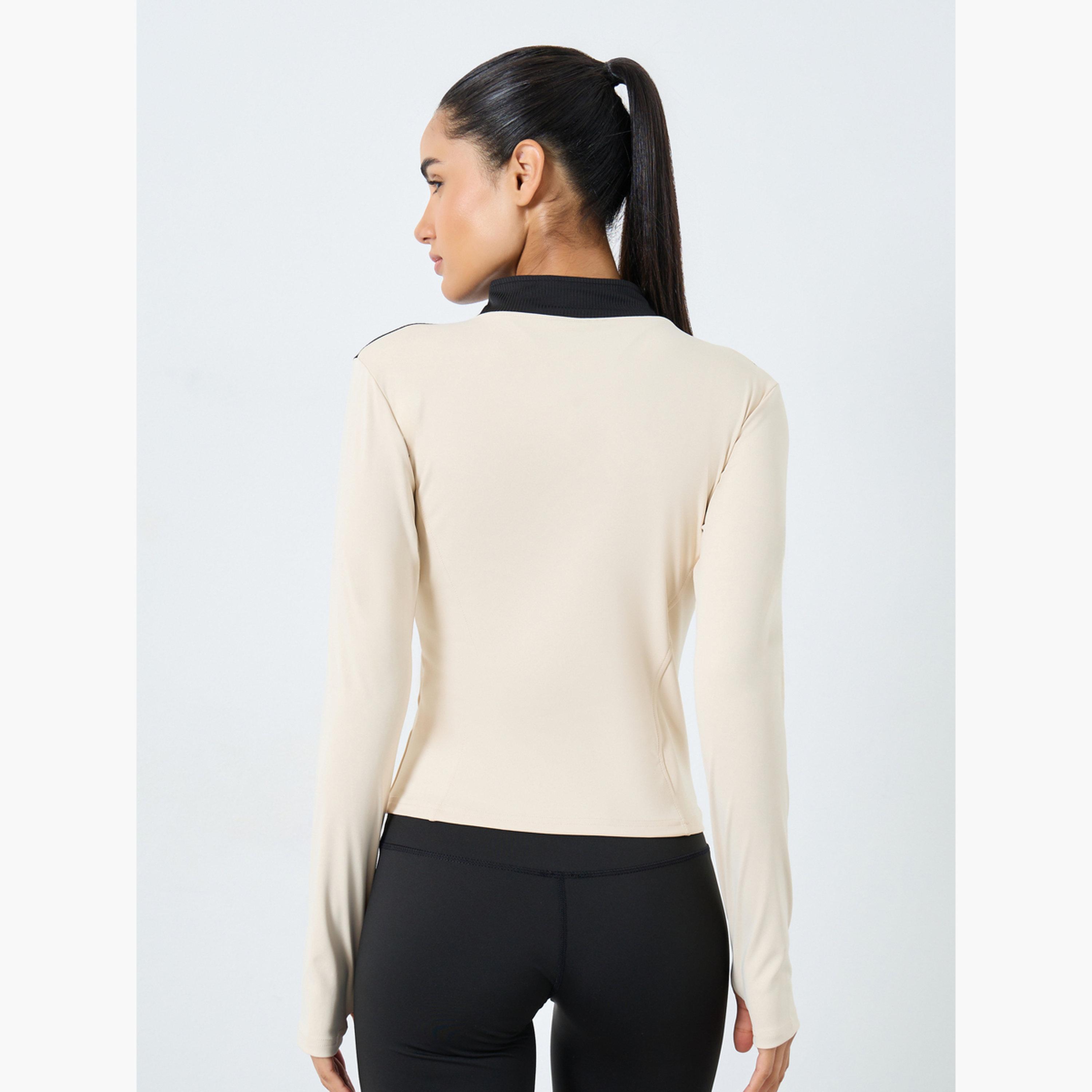 Styli Color Block High Neck Long Sleeves Women's Zip Through Jacket-men-clothing-sportswearandactivewear-tshirtsandpolos-image-4