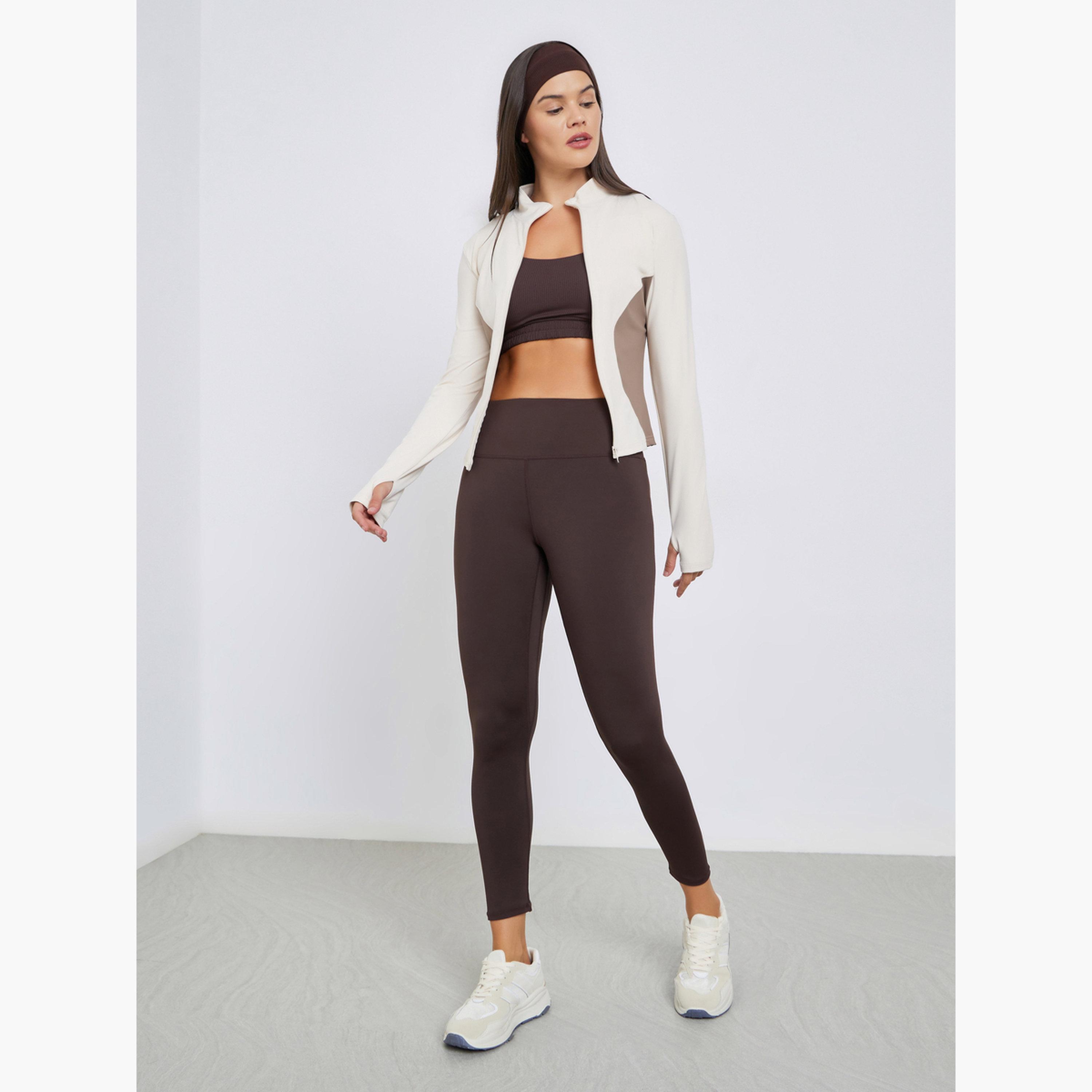 ستايلي - جاكيت بسحاب بألوان متدرجة مع فتحة للإبهام-women-clothing-sportswearandactivewear-coatsandjackets-jackets-image-2