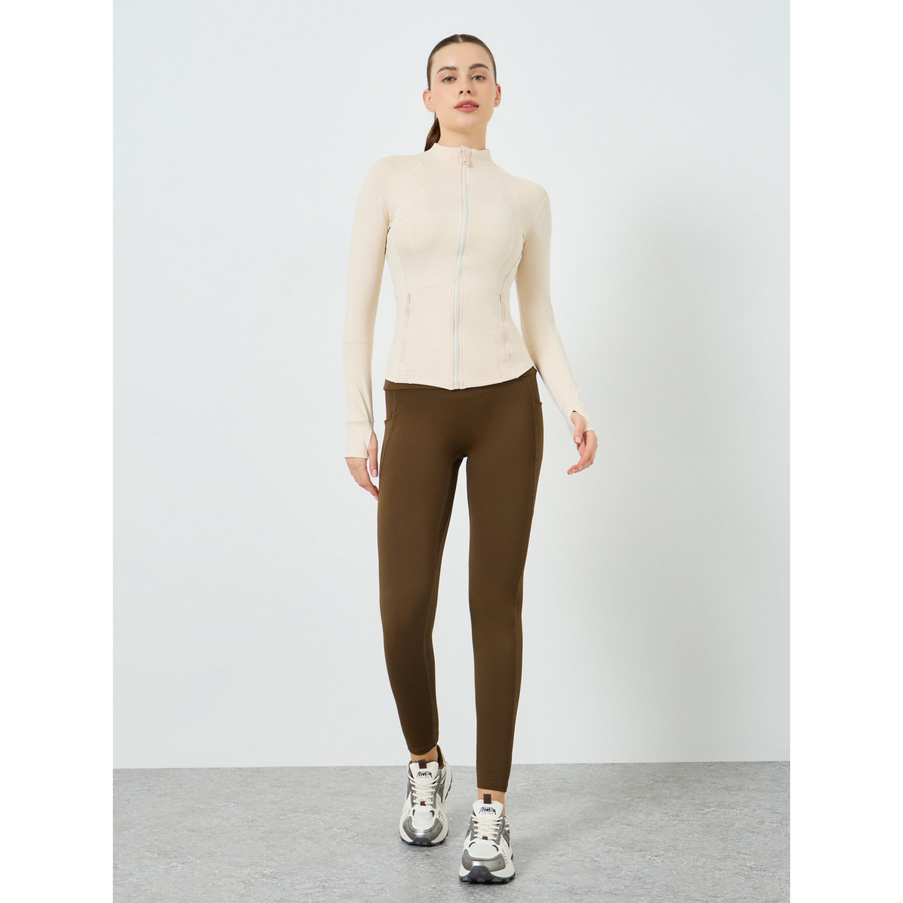 جاكيت نسائي بتصميم فتحة إبهام وتأثير خلفي-women-clothing-sportswearandactivewear-coatsandjackets-jackets-image-2