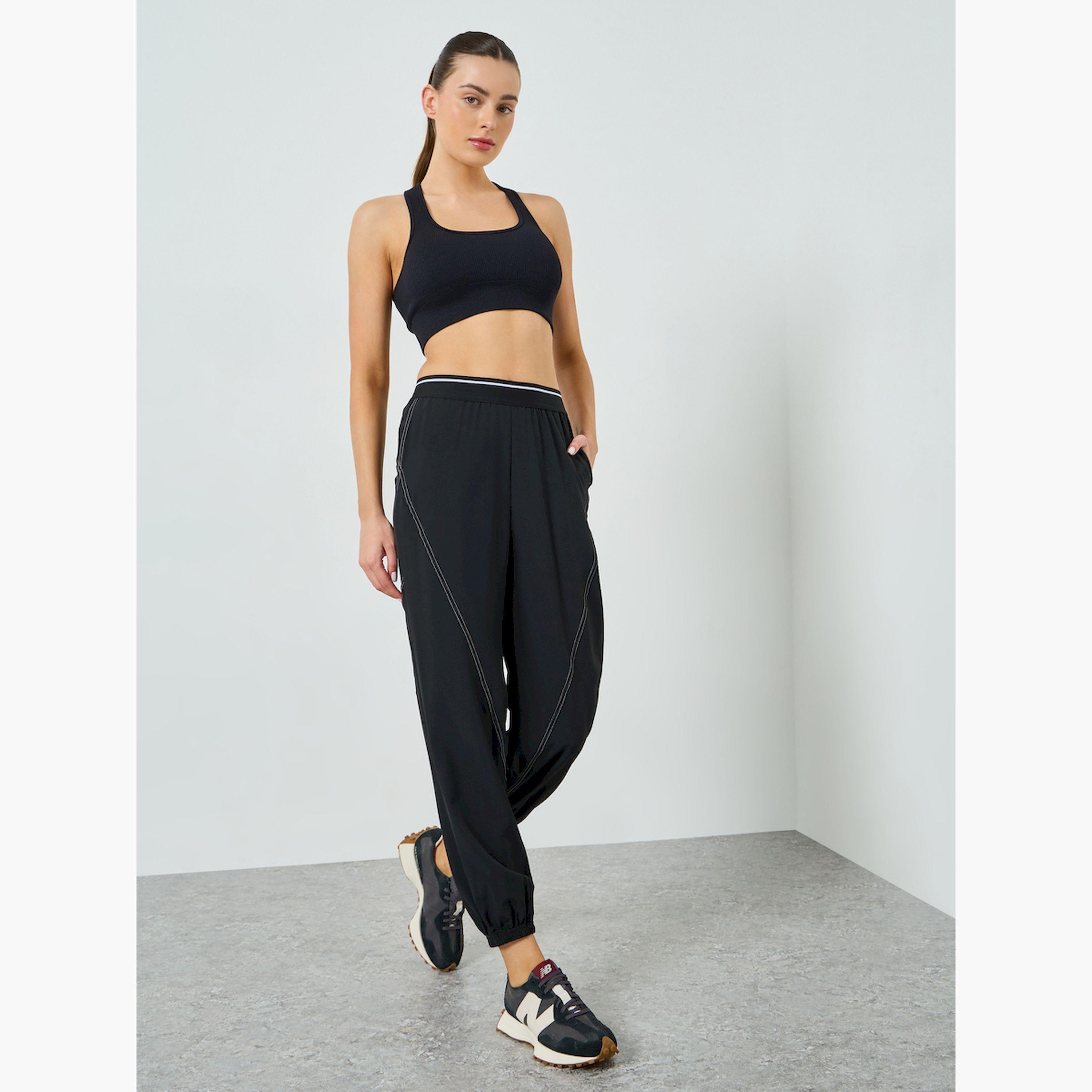 Styli Contrast Stripe Waist Detail Joggers-women-clothing-bottoms-joggers-image-2