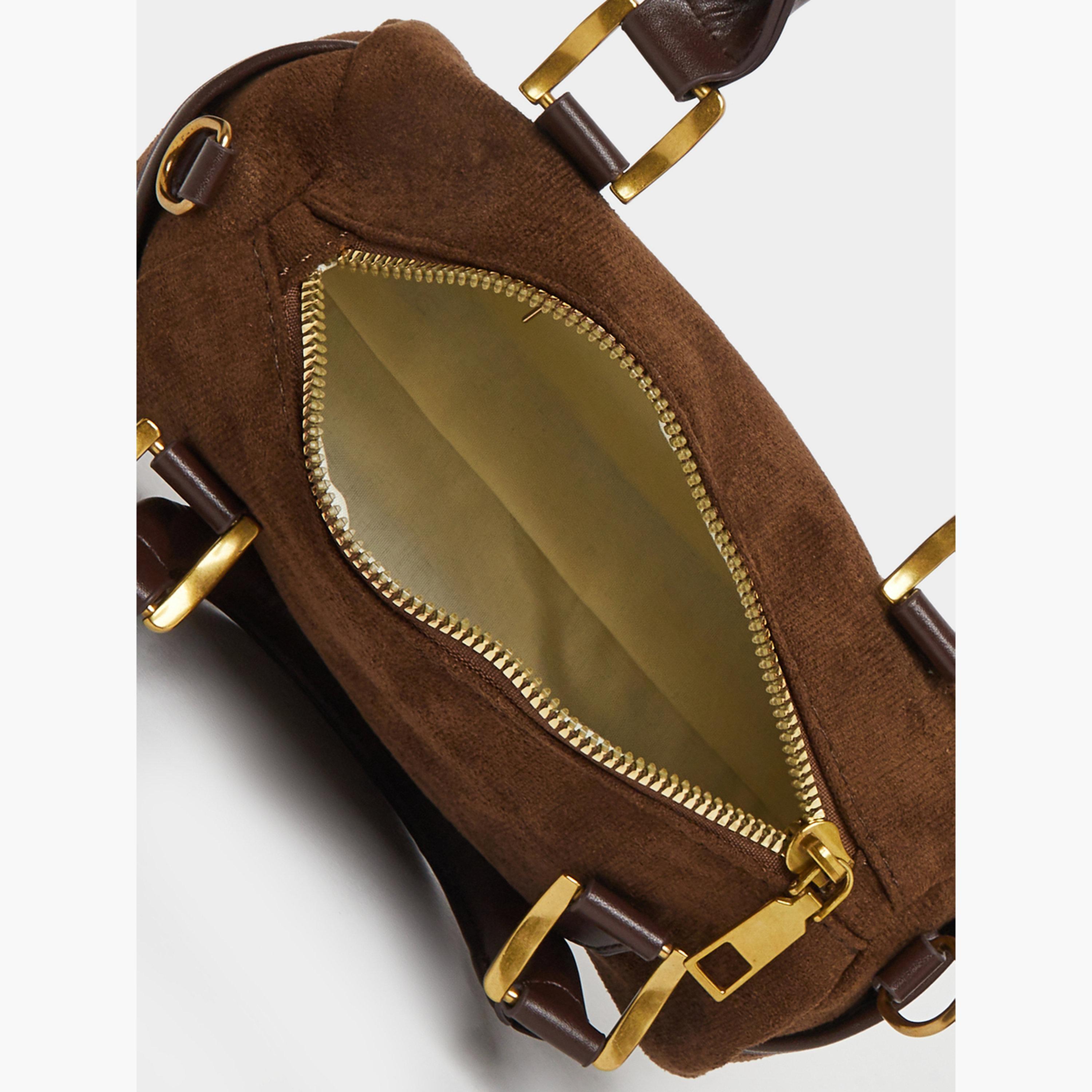 Styli Women Brown Suede Barrel Handbag-women-bagsandwallets-handbags-image-4