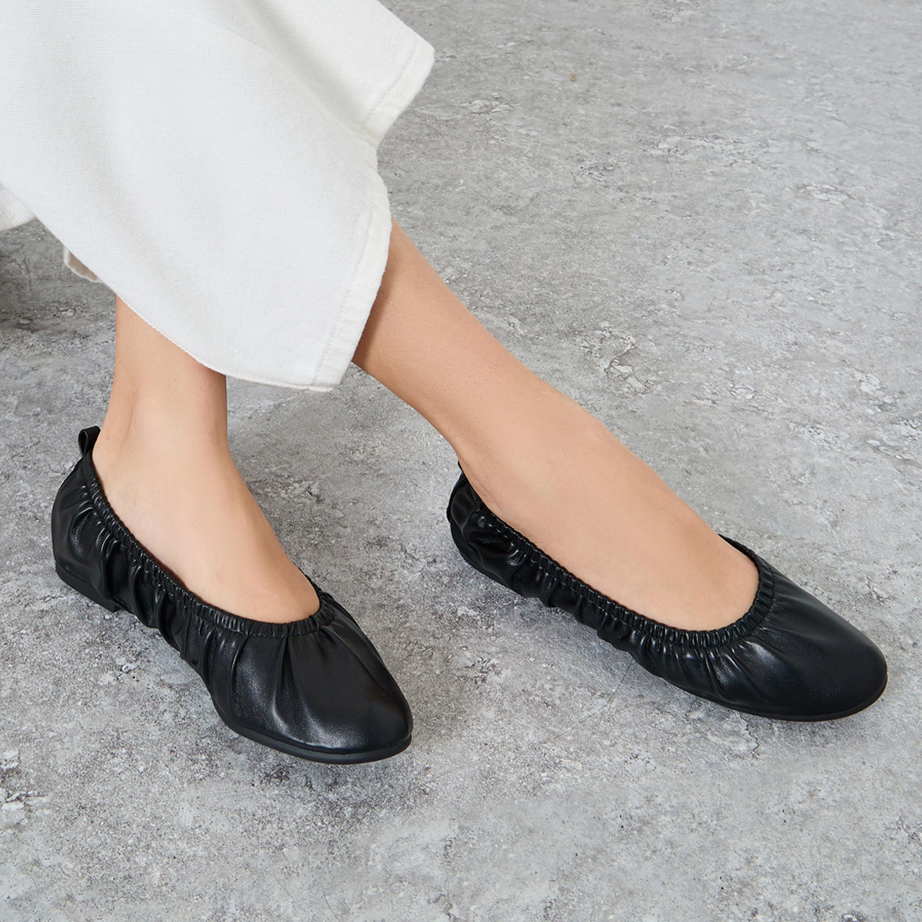 ستايلي - حذاء باليه مطاطي سوداء للنساء-women-shoes-ballerinas-image-2