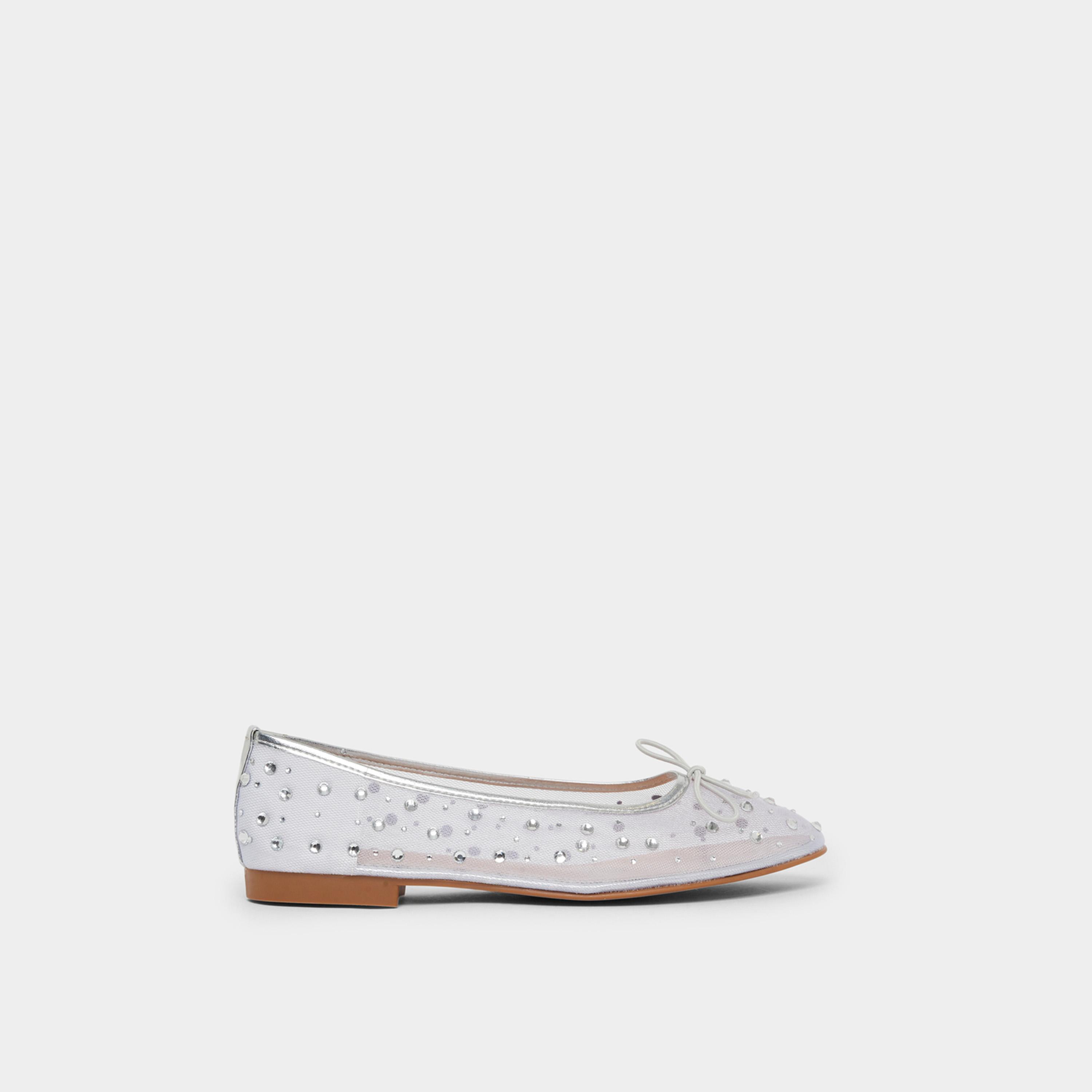 Styli Women Silver Embellished Mesh Ballerina-women-shoes-ballerinas-image-3