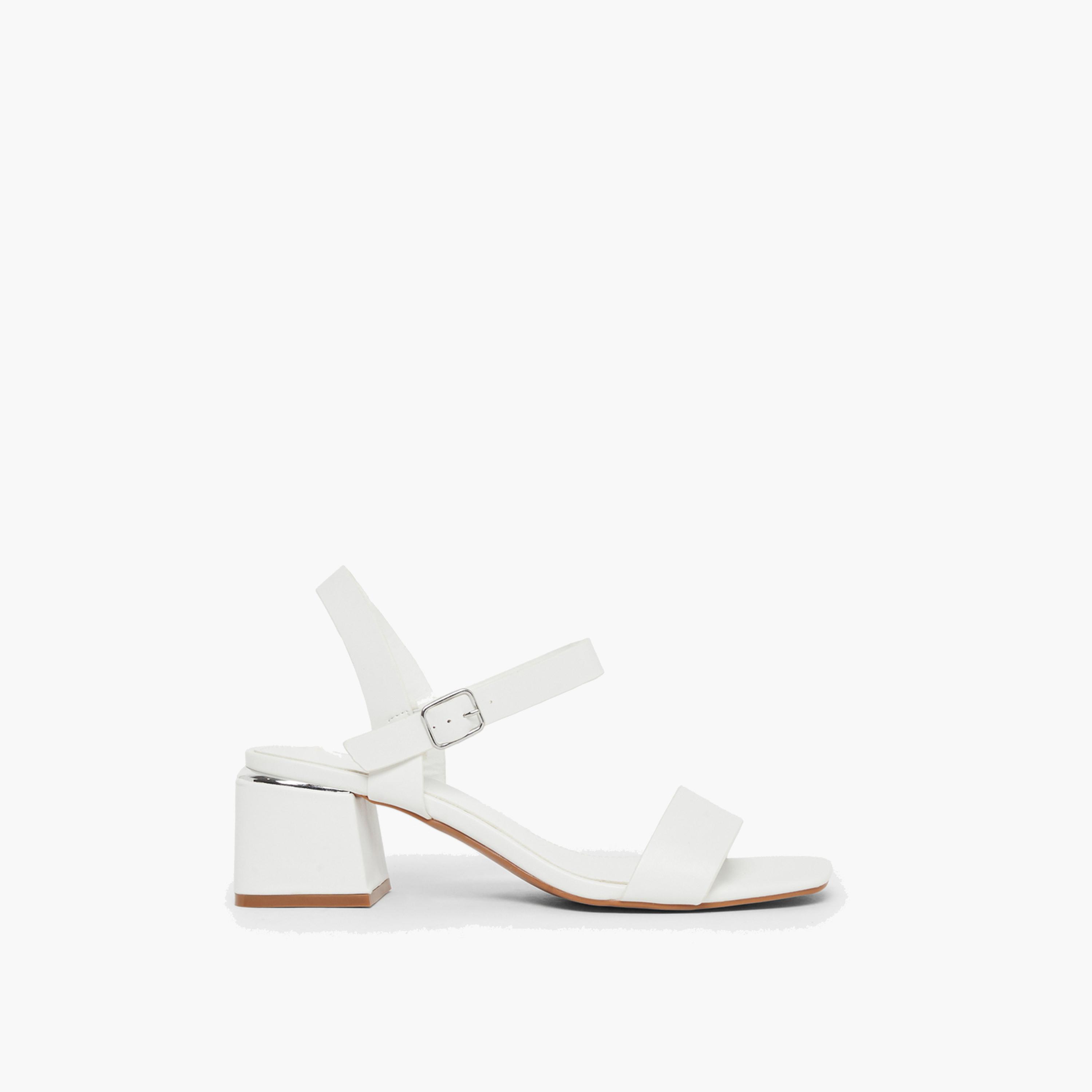 ستايلي - صندل أبيض بكعب عريض ورباط للكاحل للنساء-women-shoes-sandals-heeled-image-3