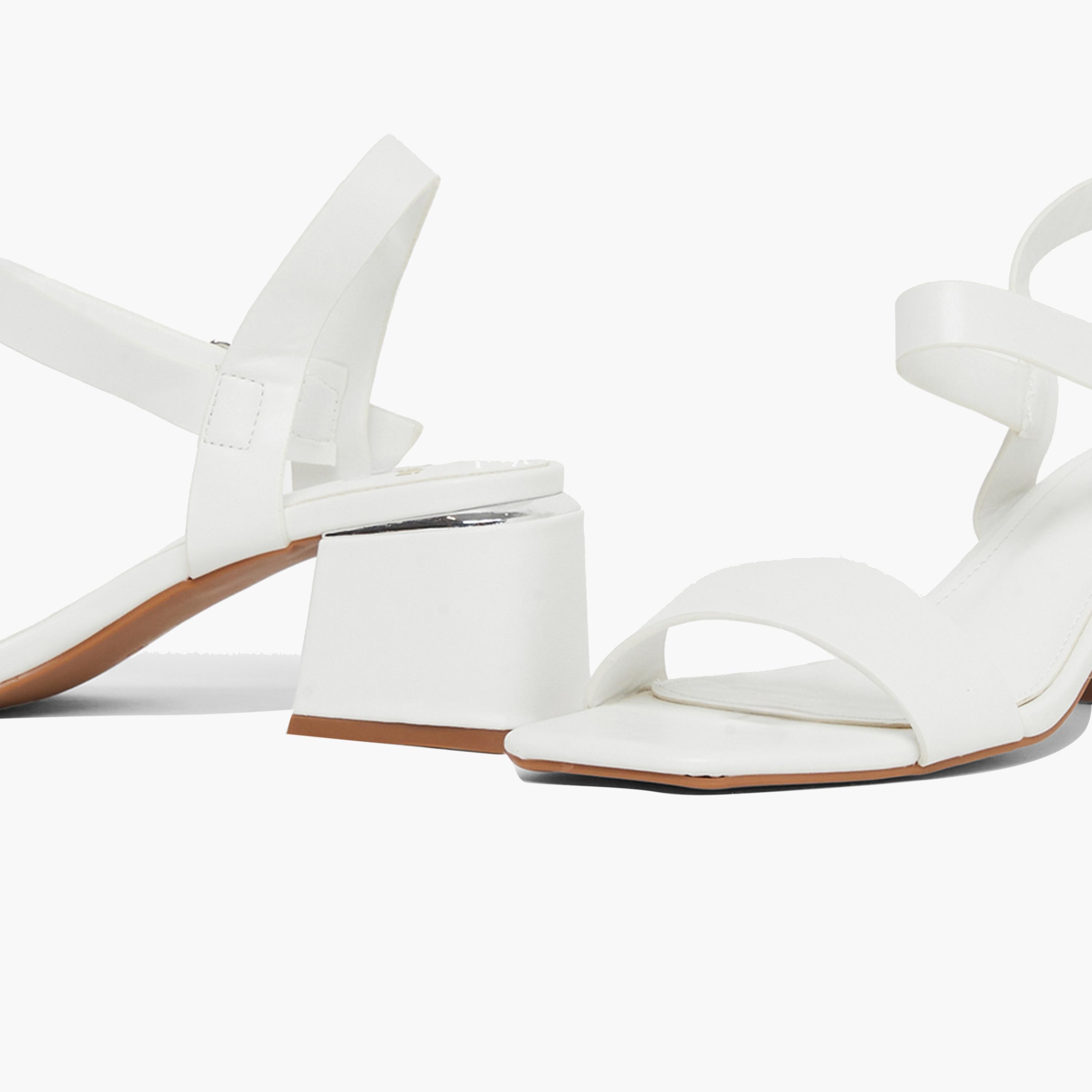 Styli Women White Ankle Strap Block Heel Sandals-women-shoes-sandals-heeled-image-4