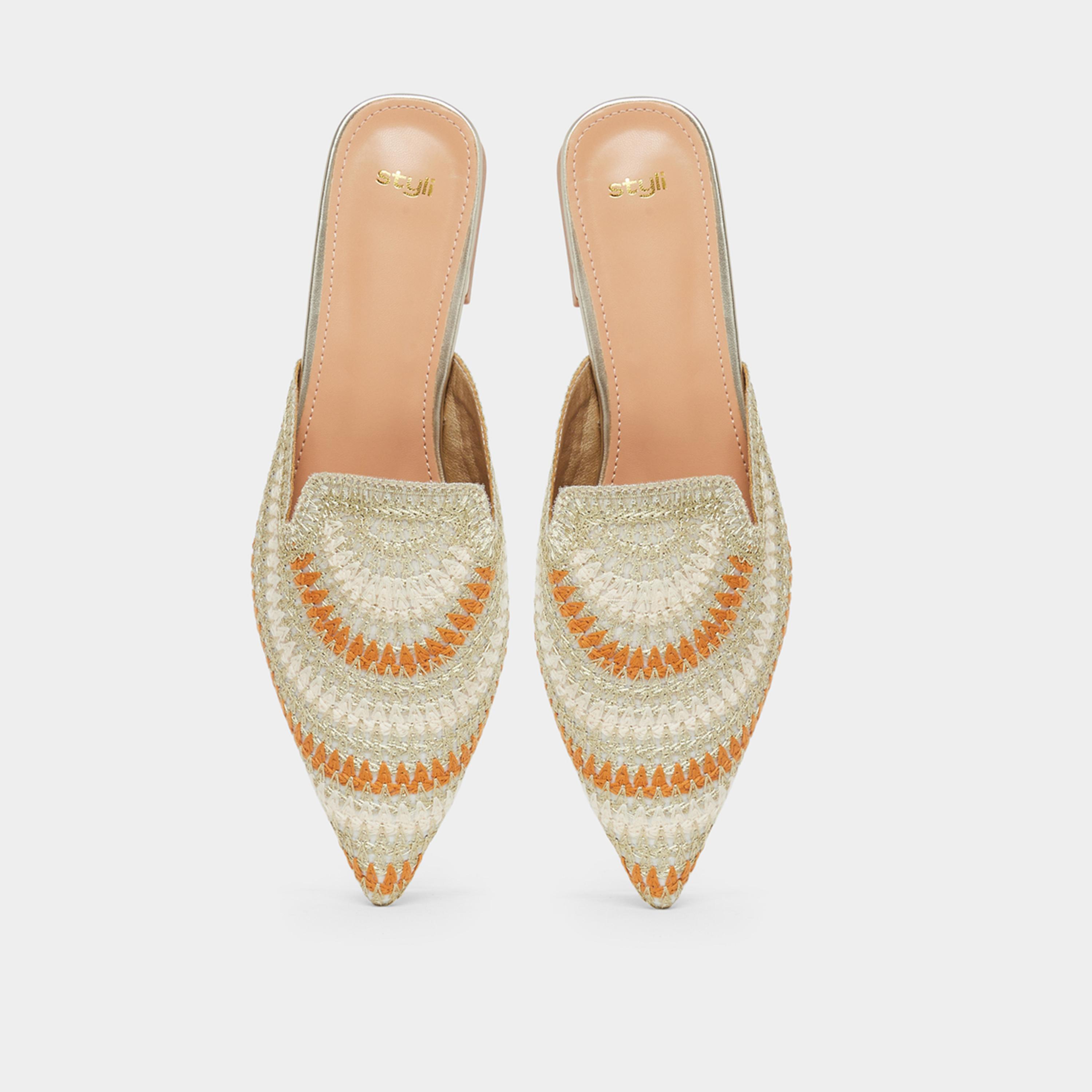 Styli Women Pointed Toe Woven Mules-women-shoes-flats-mules-image-6