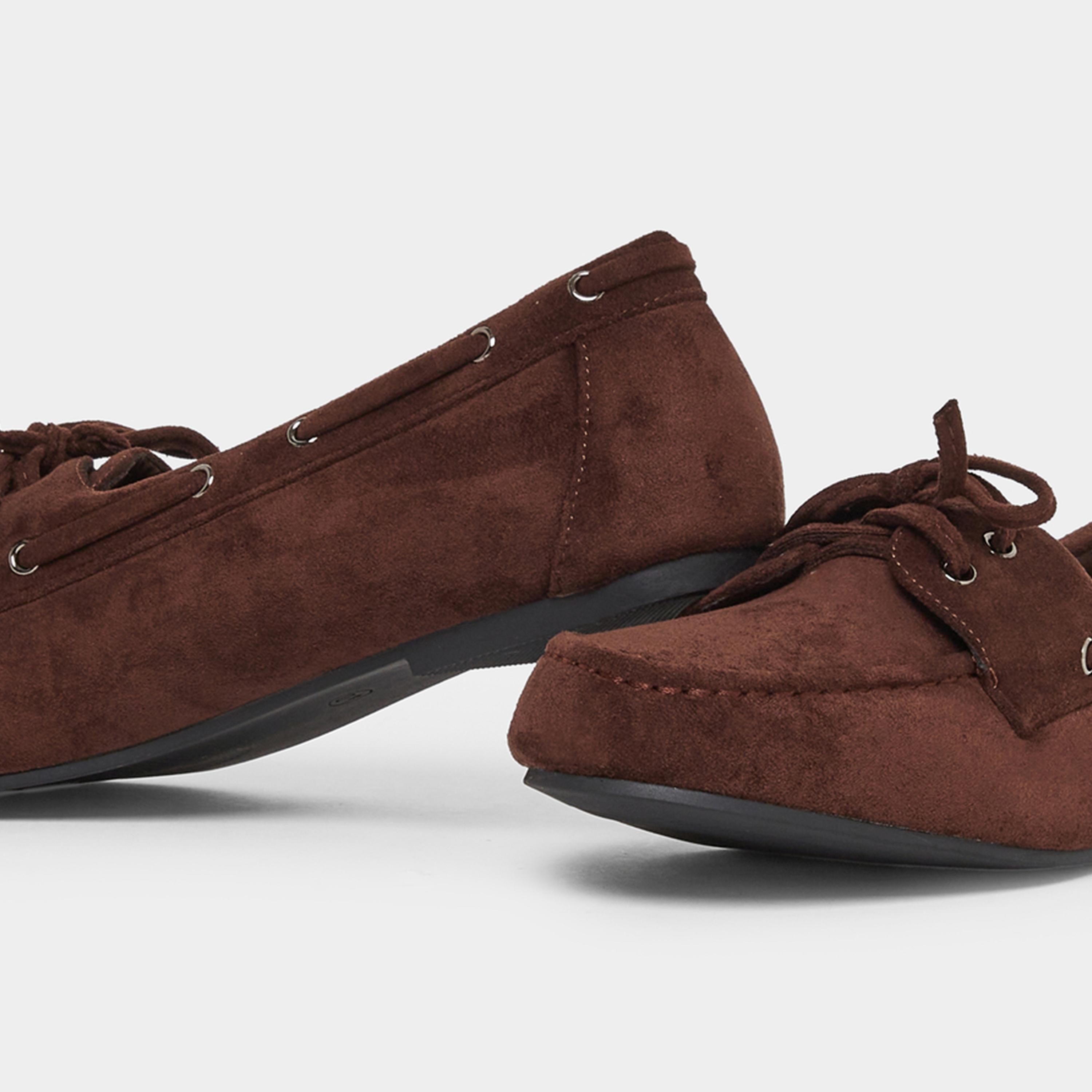 Styli Women Brown Suede Look Boat Shoes-women-shoes-flats-loafers-image-4