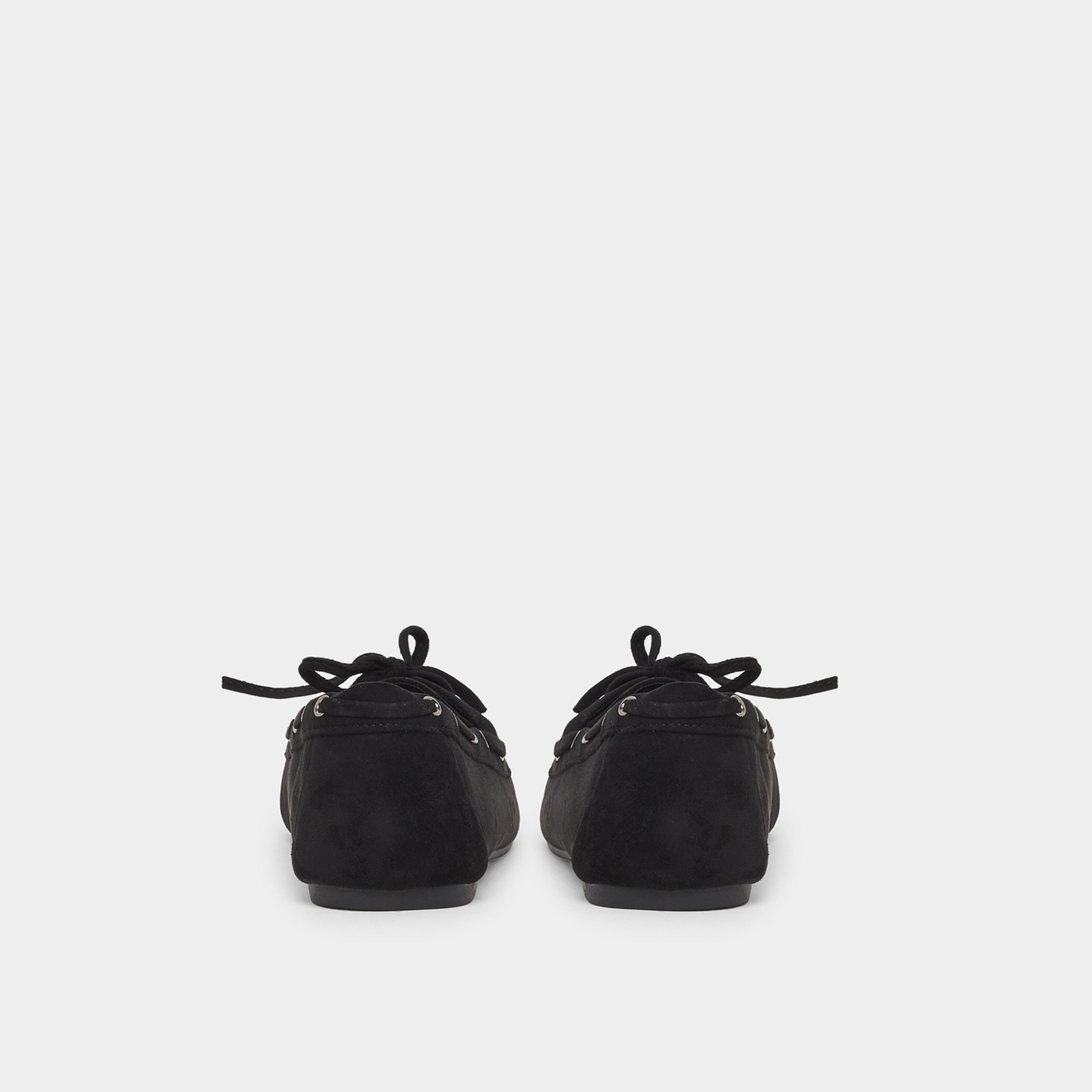 ستايلي - حذاء بمظهر جلد السويد أسود للنساء-women-shoes-flats-loafers-image-5