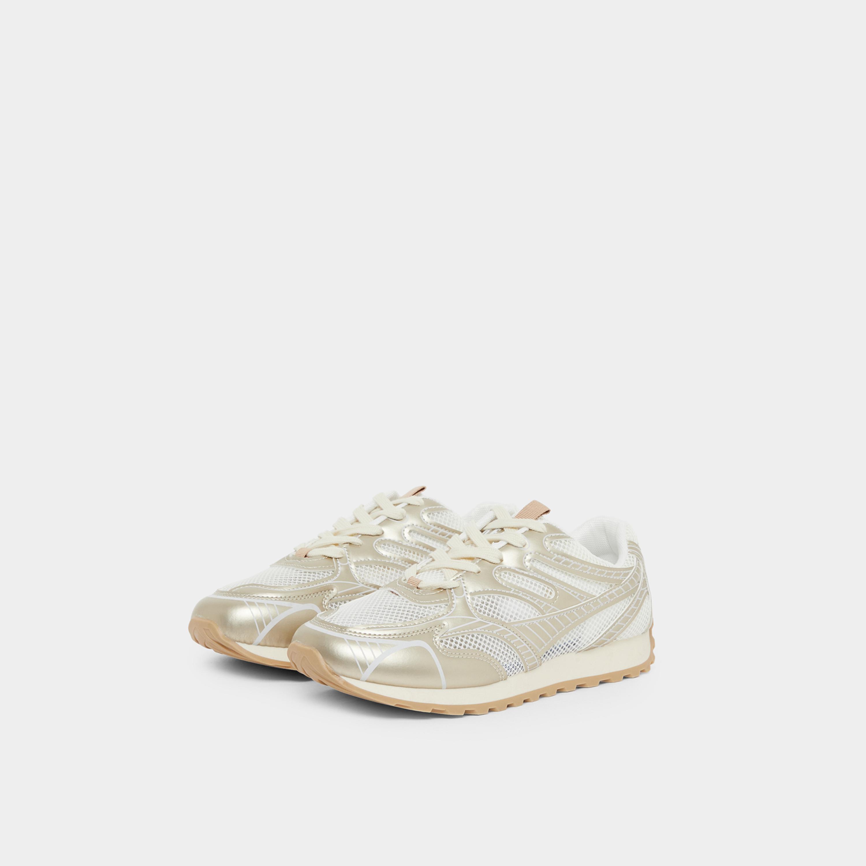 ستايلي - حذاء رياضي نسائي بلوحة معدنية منقوشة-women-shoes-sneakers-image-1