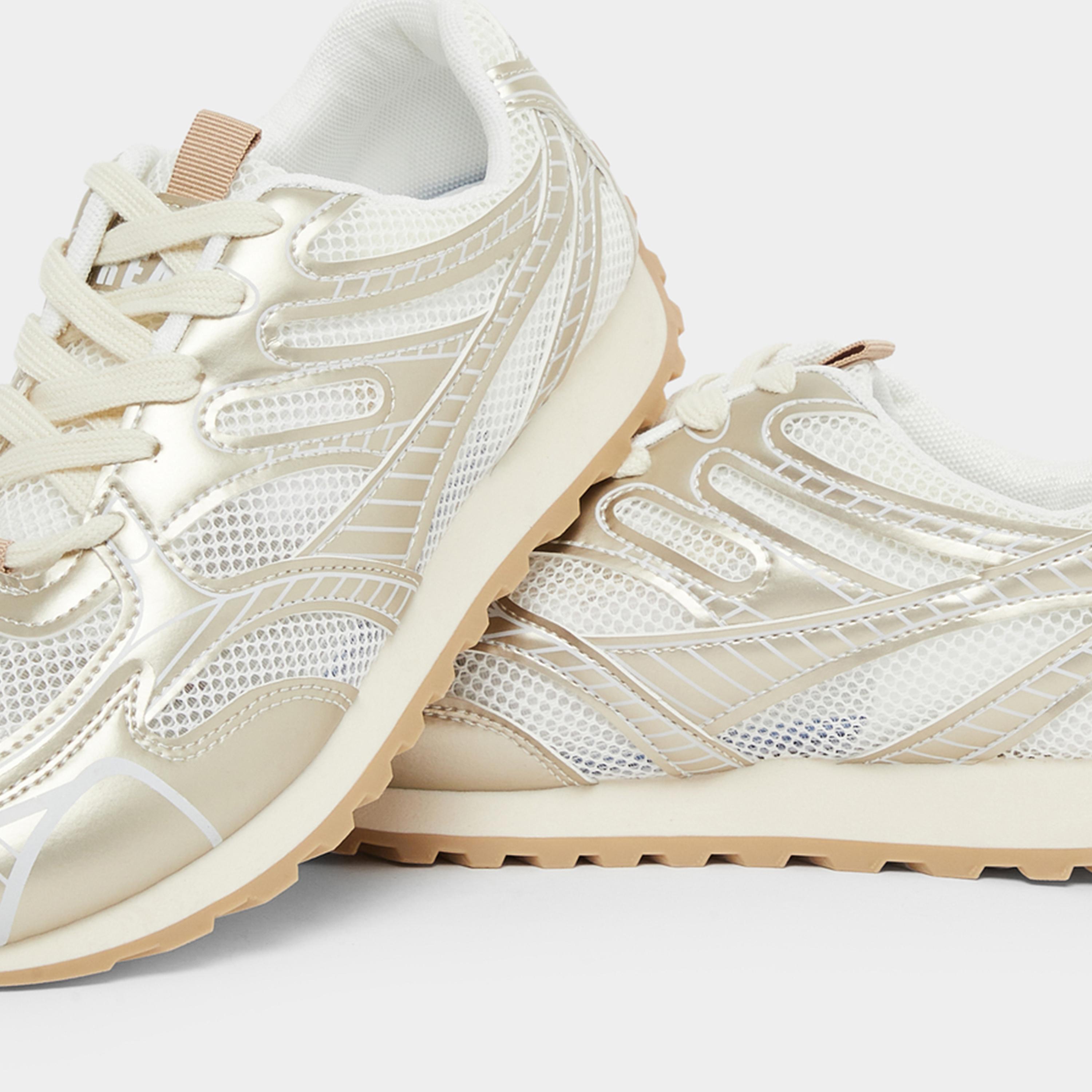 Styli Women Textured Metallic Panel Sneakers-women-shoes-sneakers-image-4