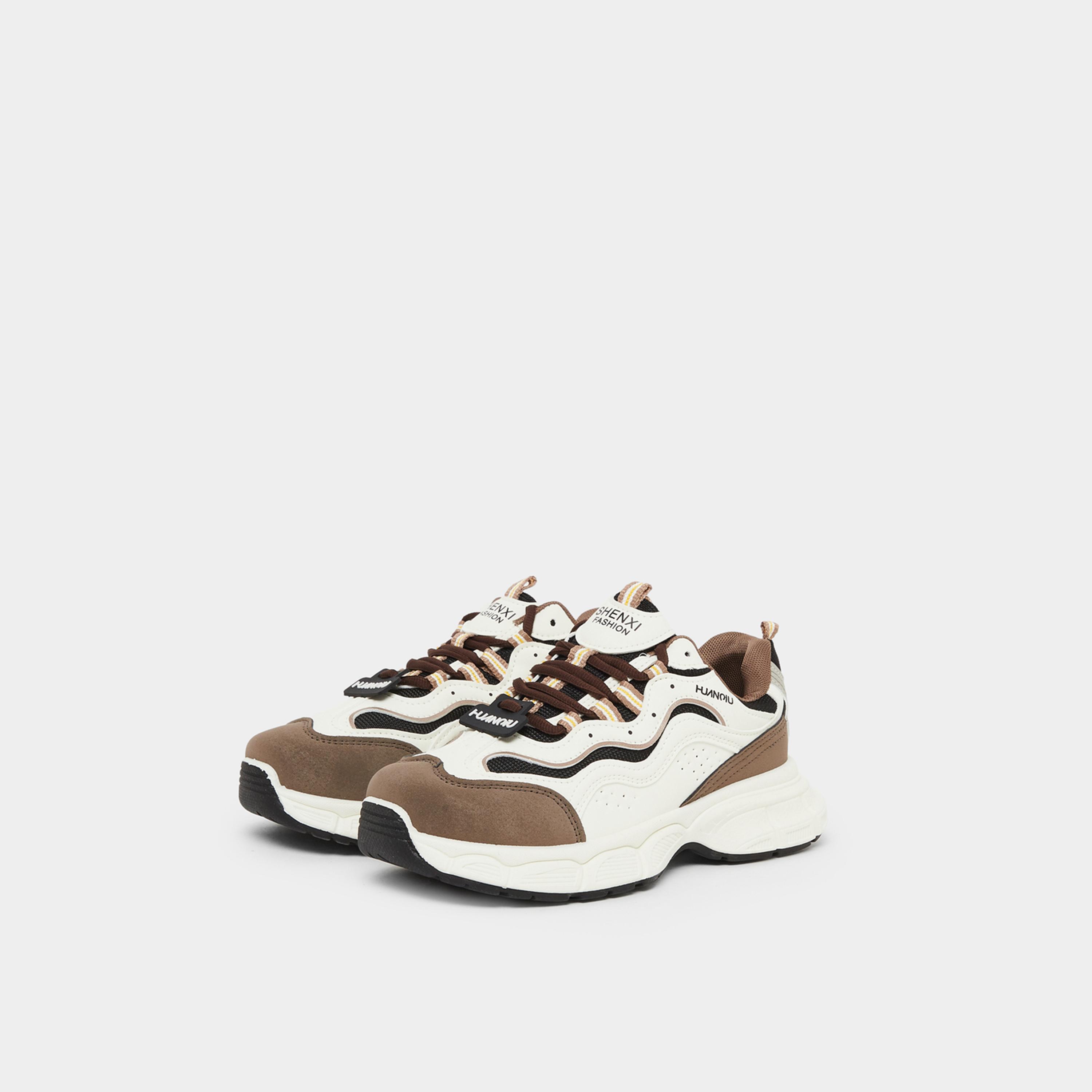 ستايلي - حذاء رياضي نسائي بني برباط سميك-women-shoes-sneakers-image-1