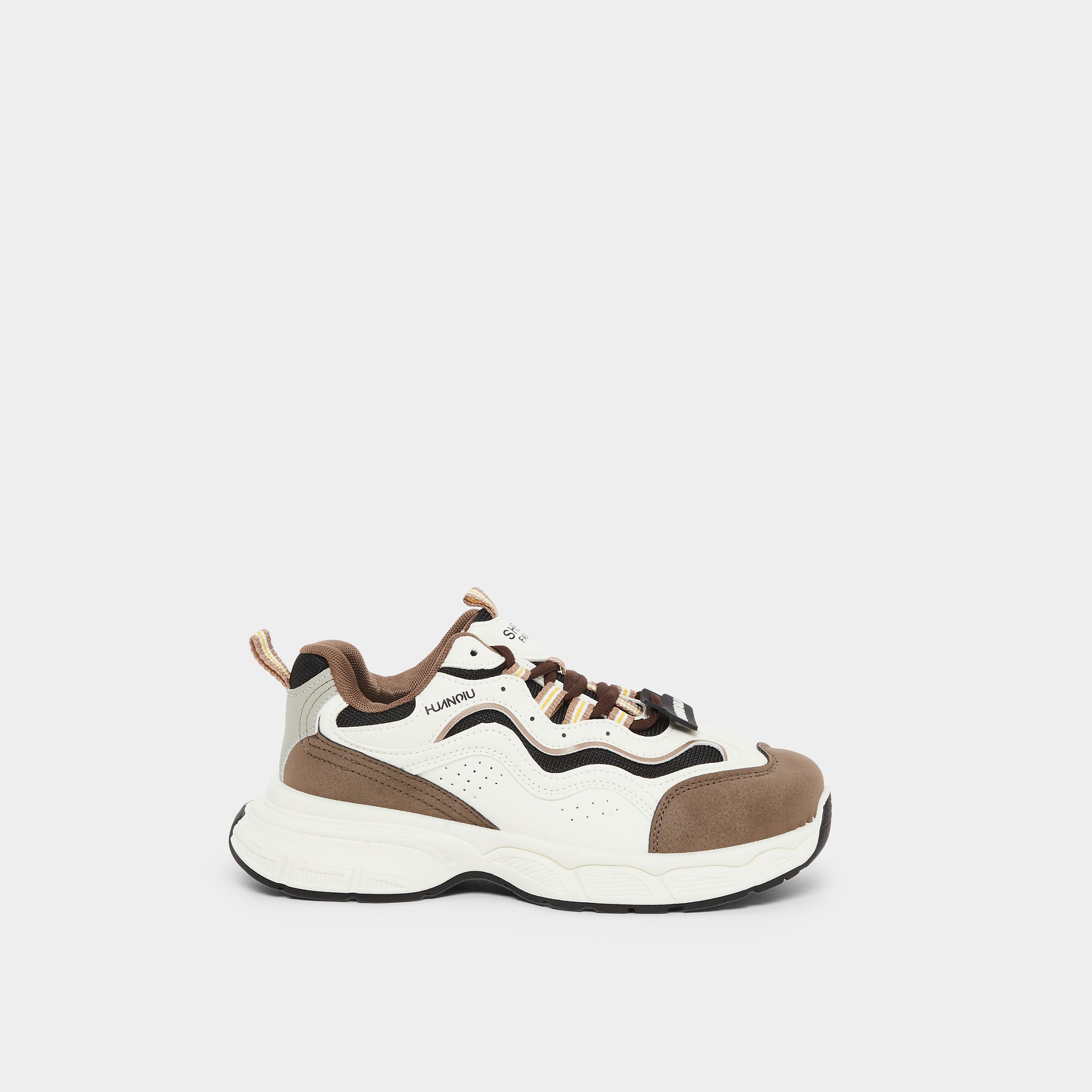 ستايلي - حذاء رياضي نسائي بني برباط سميك-women-shoes-sneakers-image-3