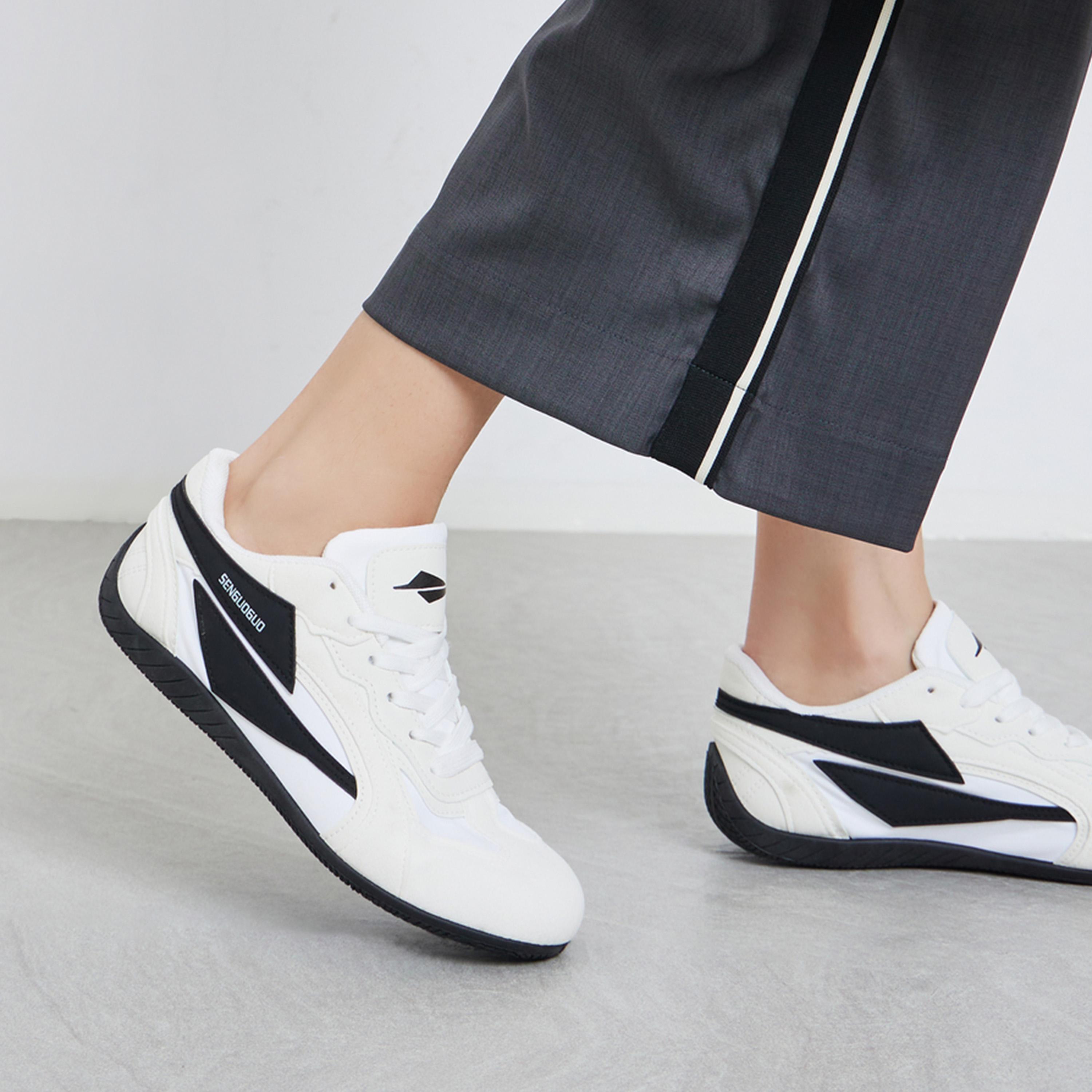 Styli White Retro Lace Up Sneakers-women-shoes-sneakers-image-2