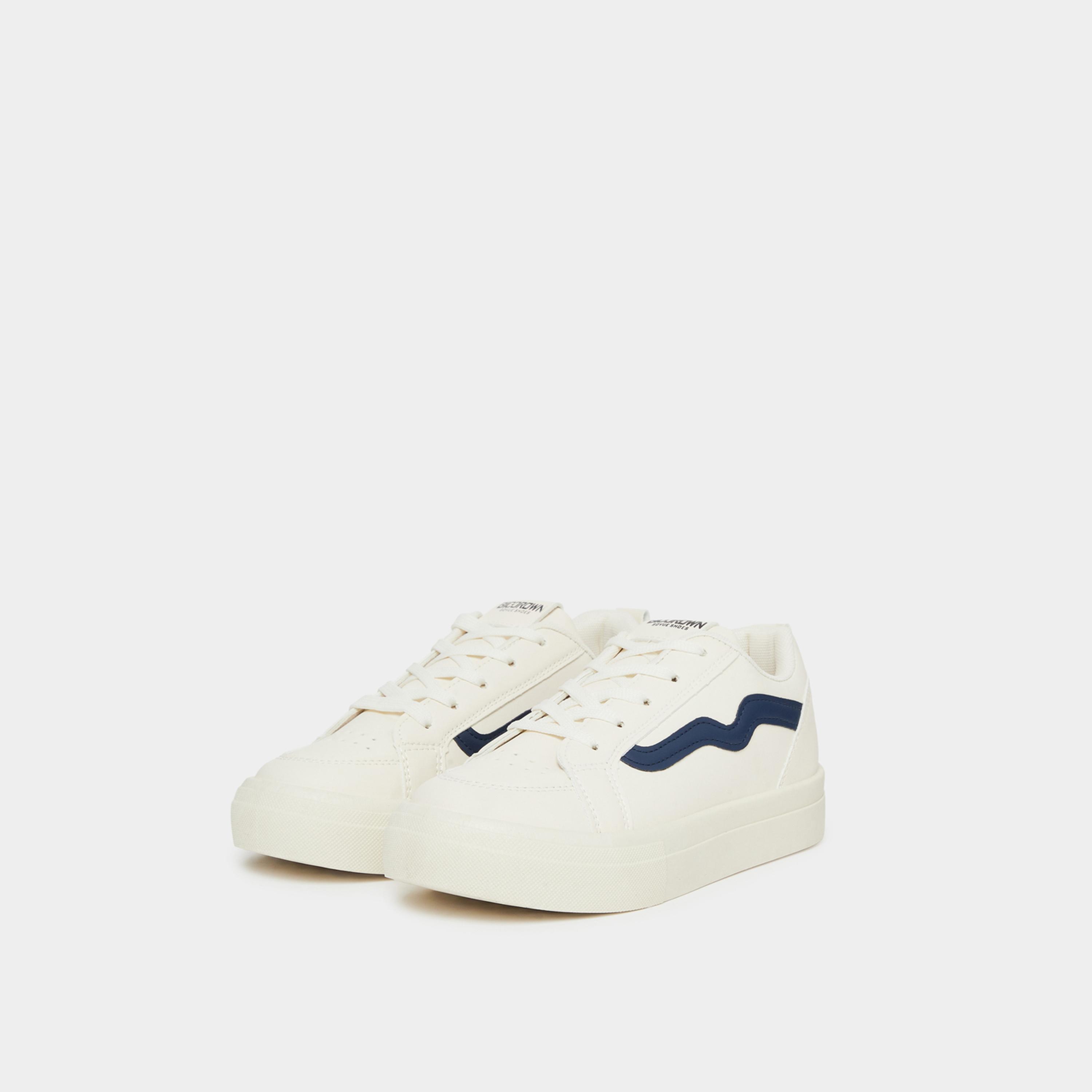 ستايلي - حذاء رياضي مخطط لون كريمي-women-shoes-sneakers-image-1