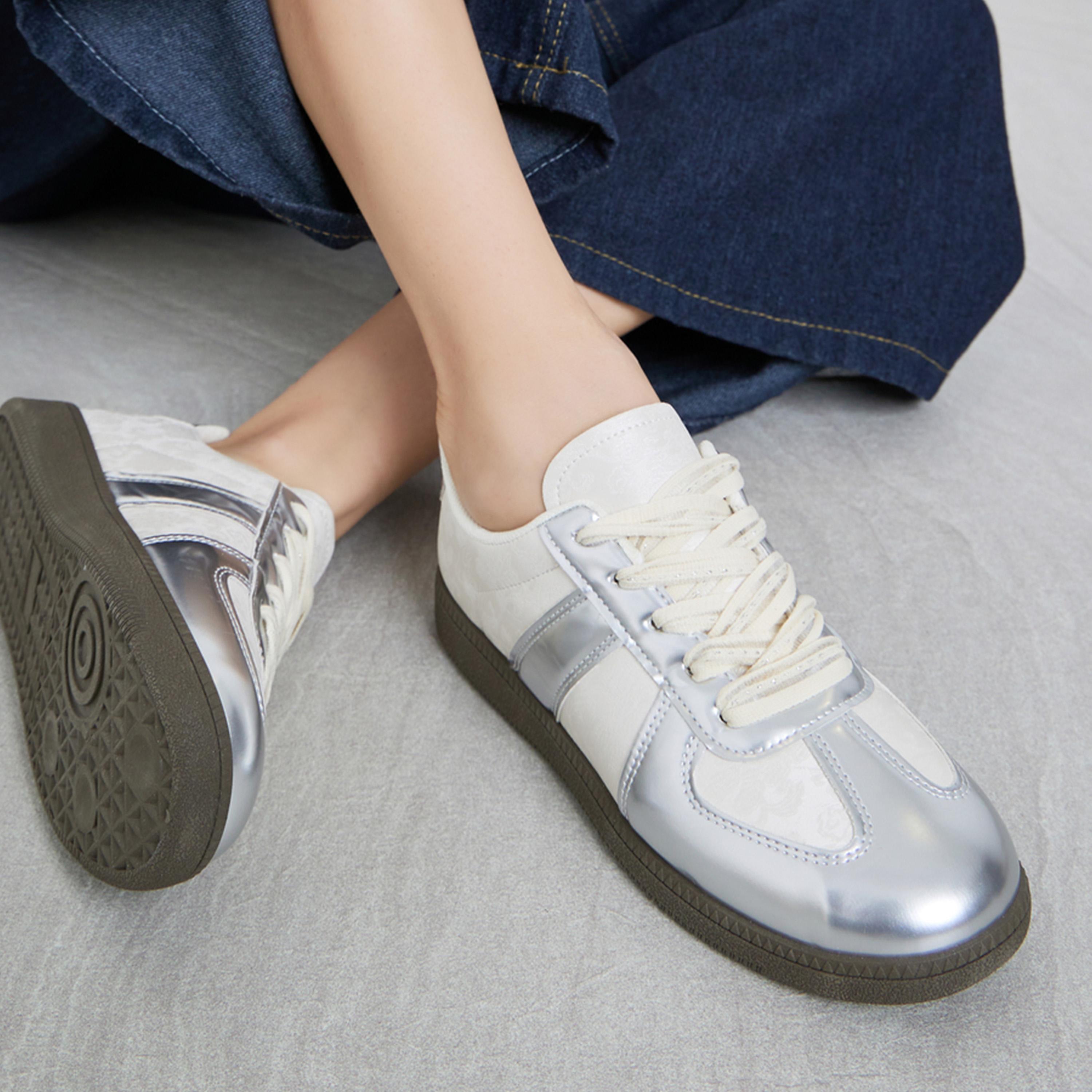 Styli Retro Metallic Panel Sneakers-women-shoes-sneakers-image-2