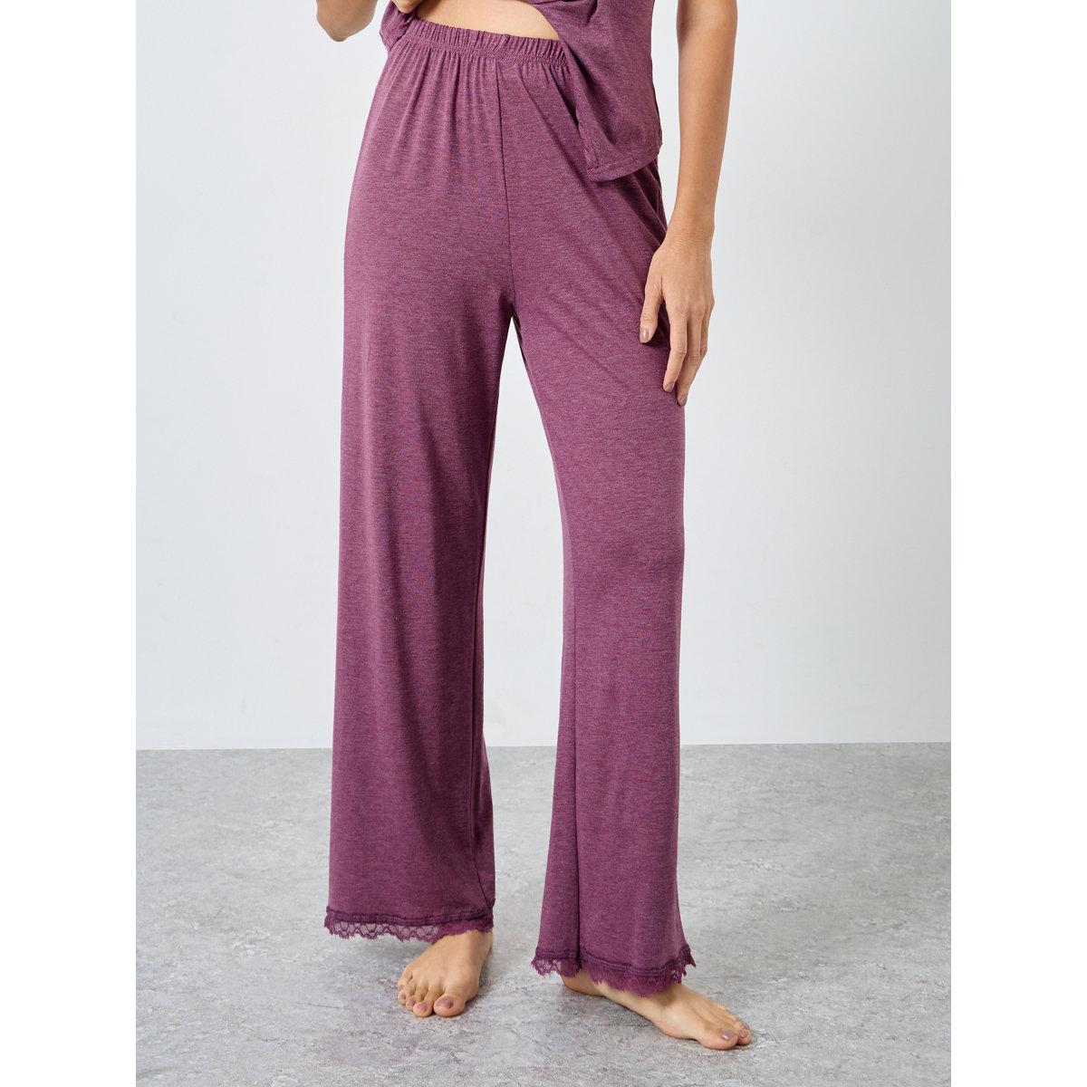 Styli Wrap Button Waist Lace Detail Top and Pyjama Set-women-clothing-nightwear-pyjamas-longsets-image-4