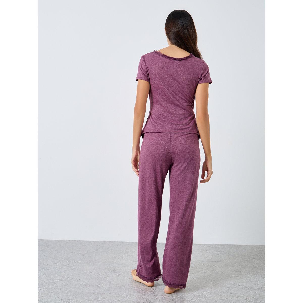 Styli Wrap Button Waist Lace Detail Top and Pyjama Set-women-clothing-nightwear-pyjamas-longsets-image-5