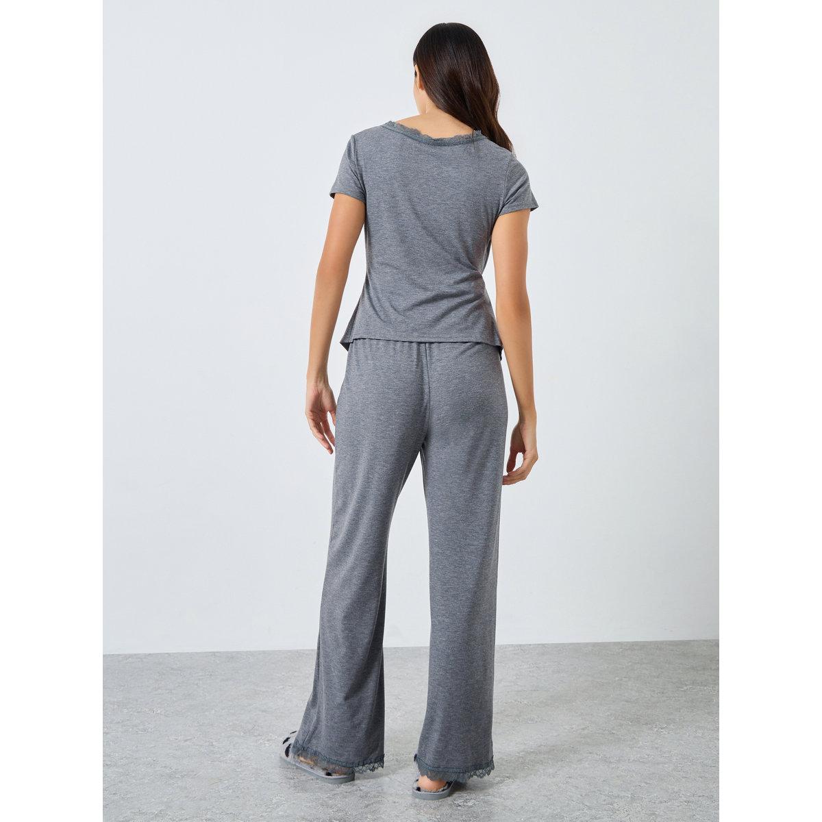 Styli Wrap Button Waist Lace Detail Top and Pyjama Set-women-clothing-nightwear-pyjamas-longsets-image-5
