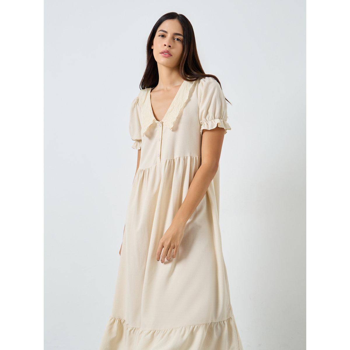 Styli Extended Collar Placket Detail Nightdress-women-clothing-nightwear-nighties-image-2