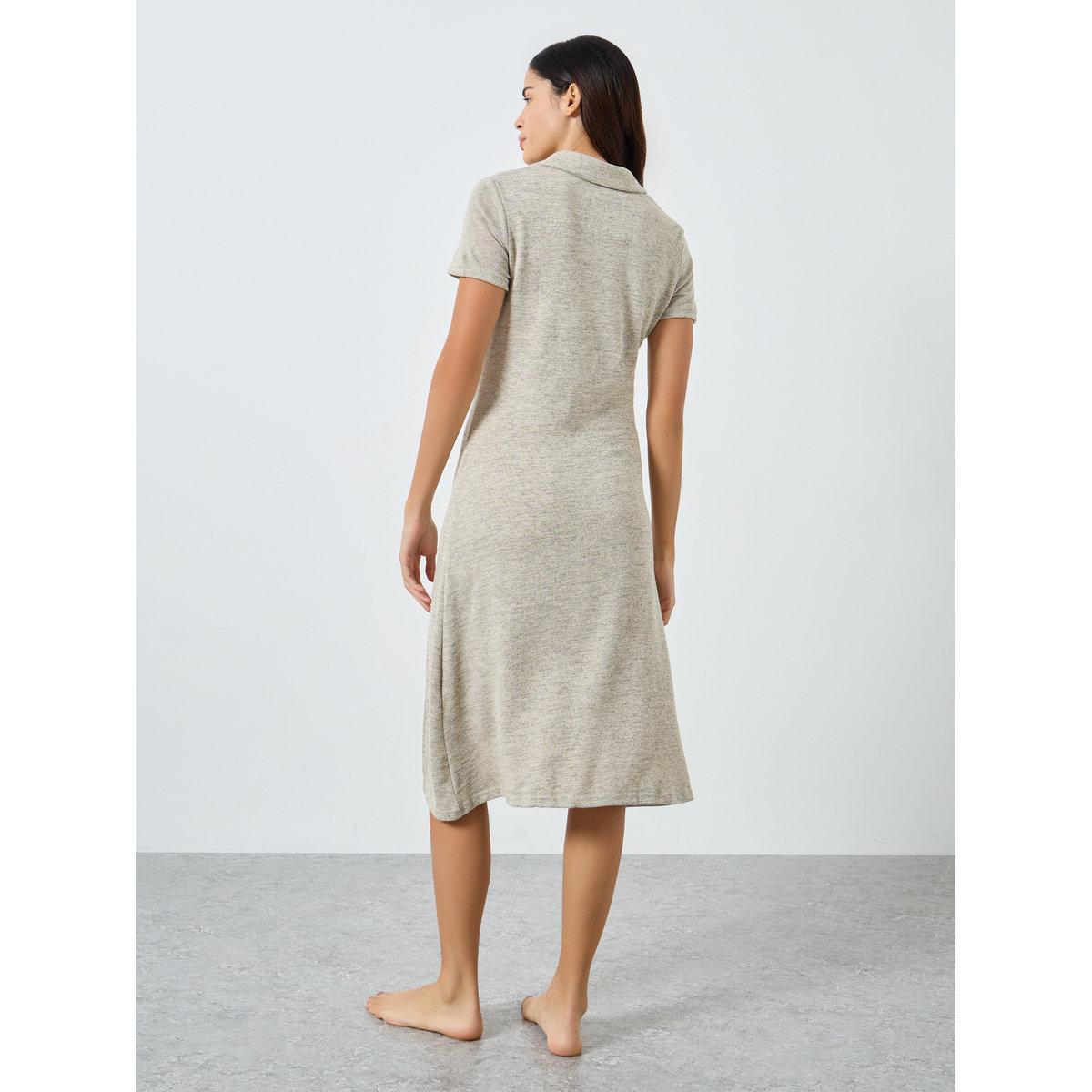 Styli Melange Embroidered Button Through Nightshirt Dress-women-clothing-nightwear-nighties-image-4