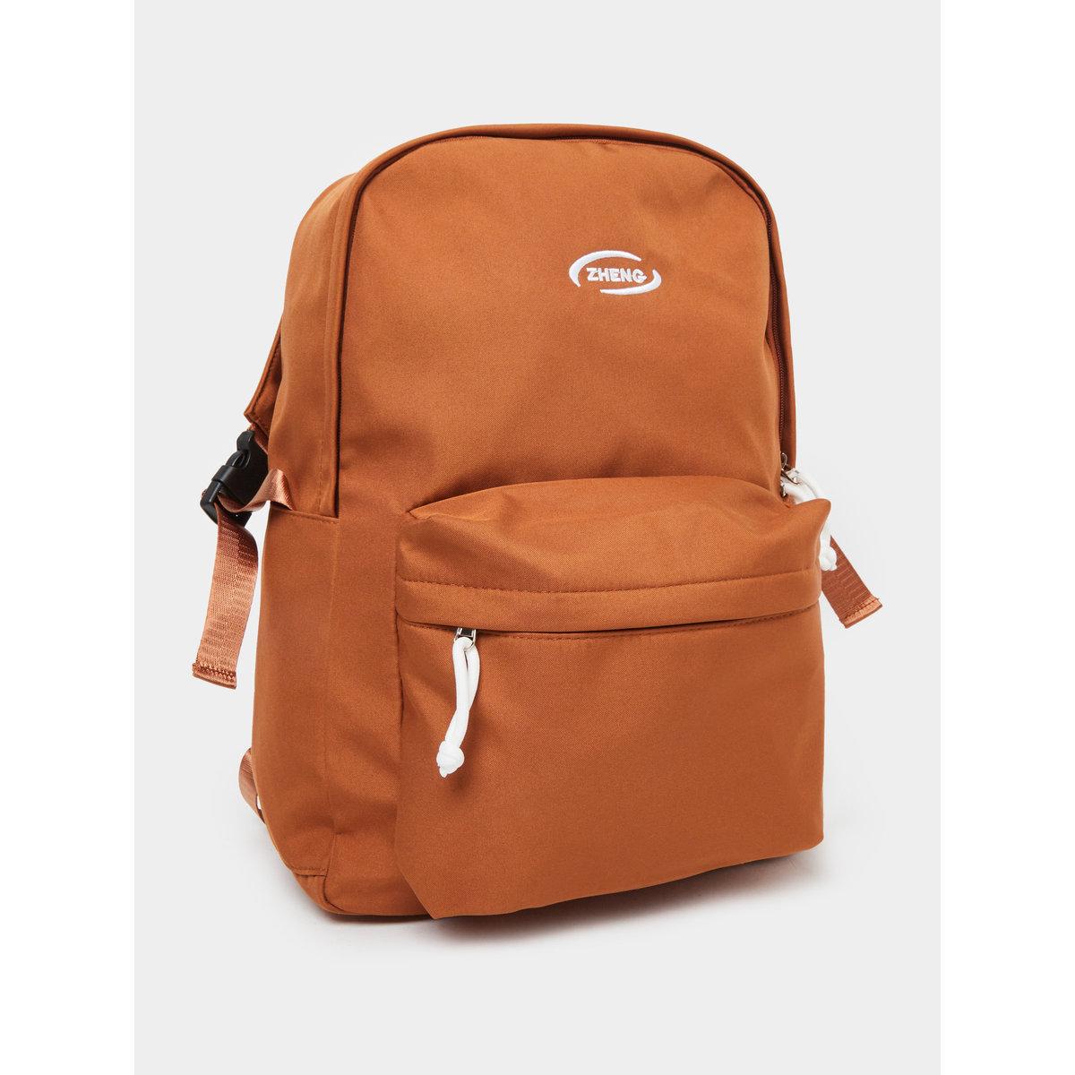 Styli Solid Brown Backpack with Zip Closure-men-bags-image-1