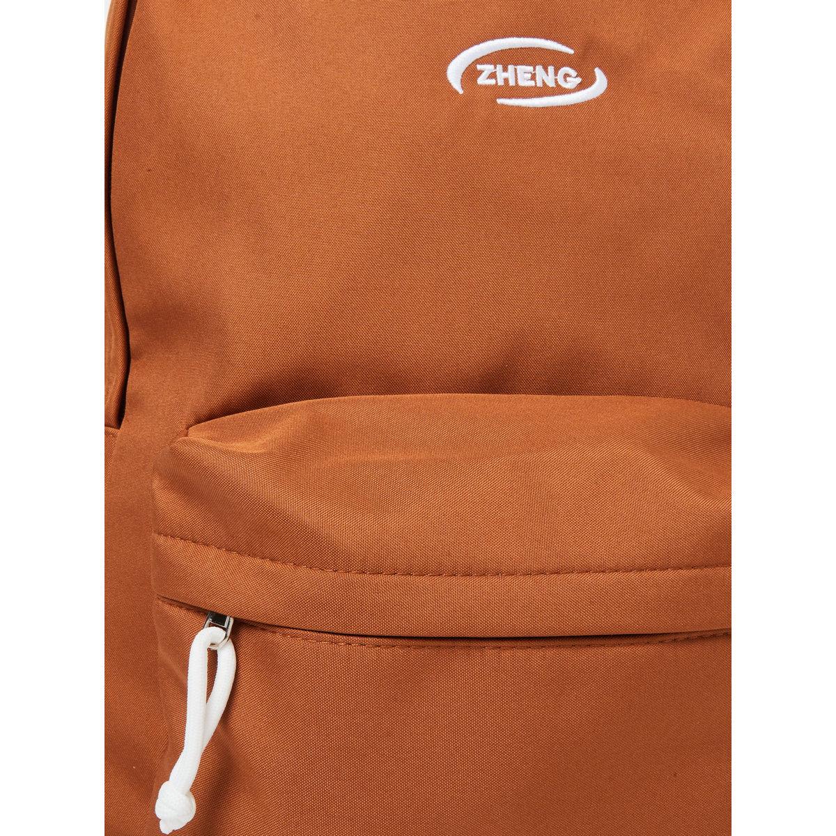 Styli Solid Brown Backpack with Zip Closure-men-bags-image-4