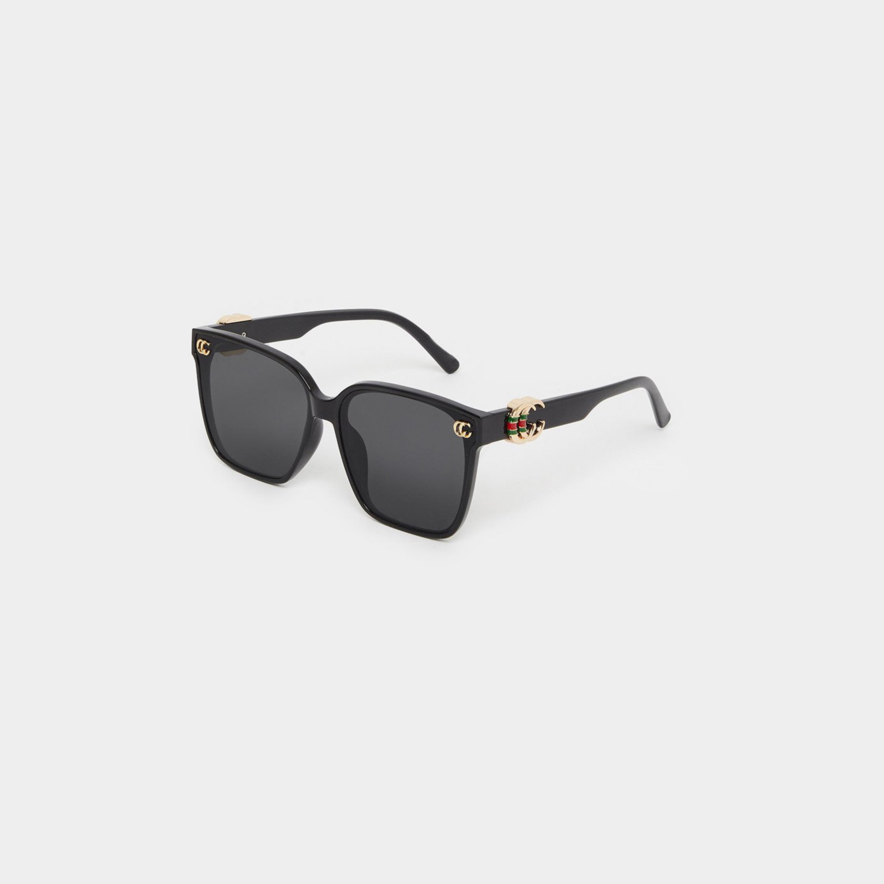 Styli Black Square CC Detail Sunglasses-men-sunglasses-image-1