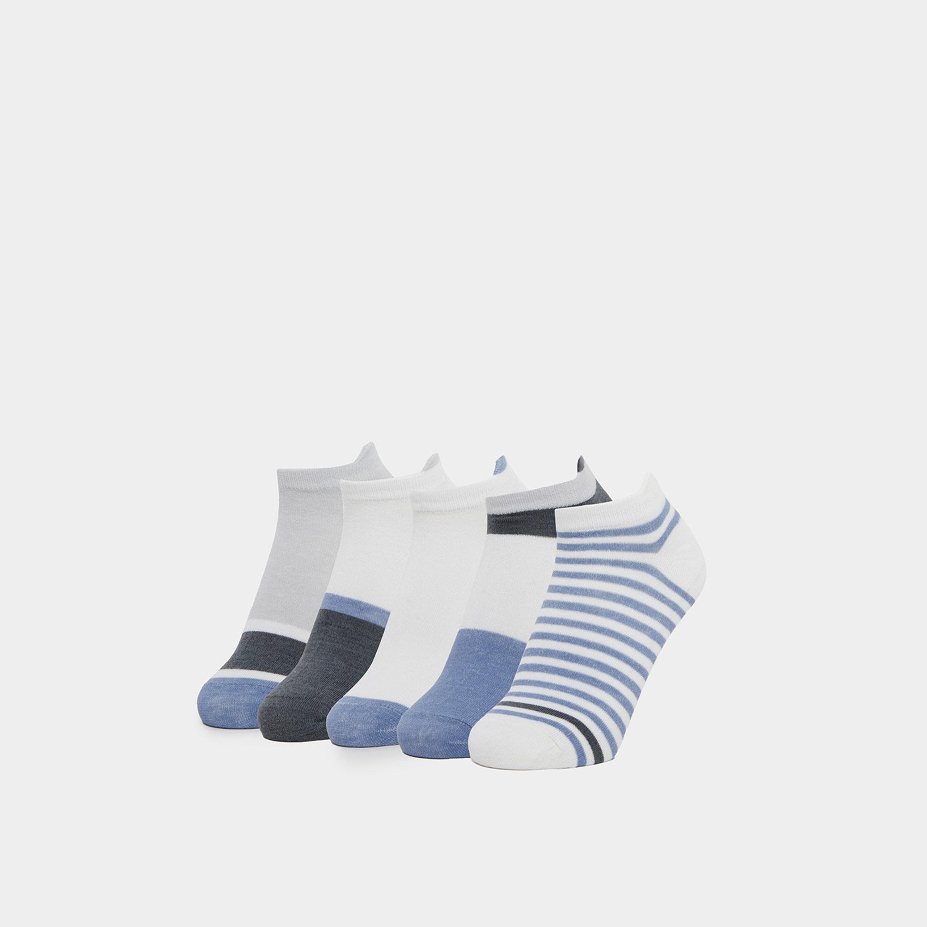 مجموعة من 5 - جوارب مخططة بطول الكاحل-men-socks-image-1