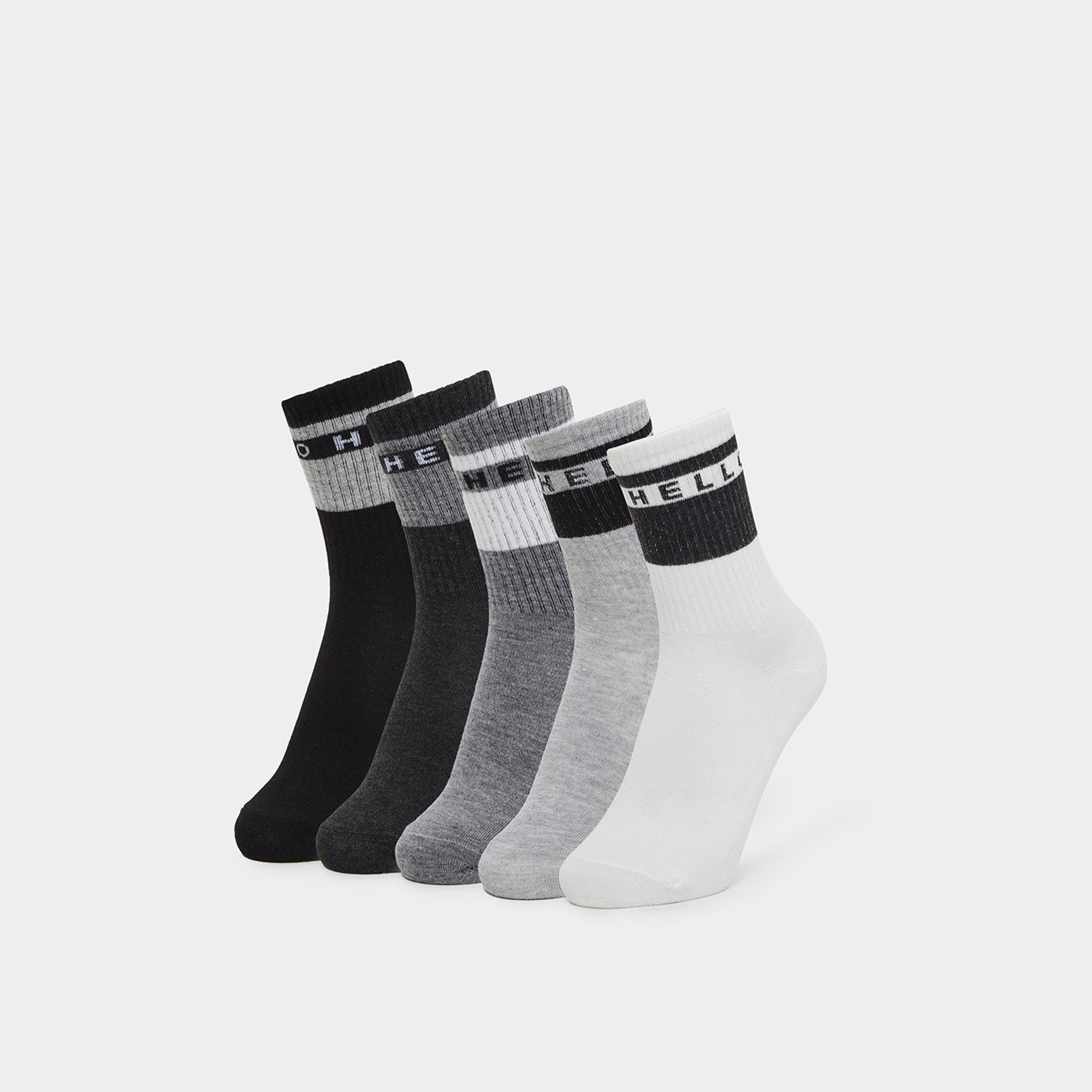 مجموعة من 5 - جوارب مخططة بطول ربلة الساق-men-socks-image-1