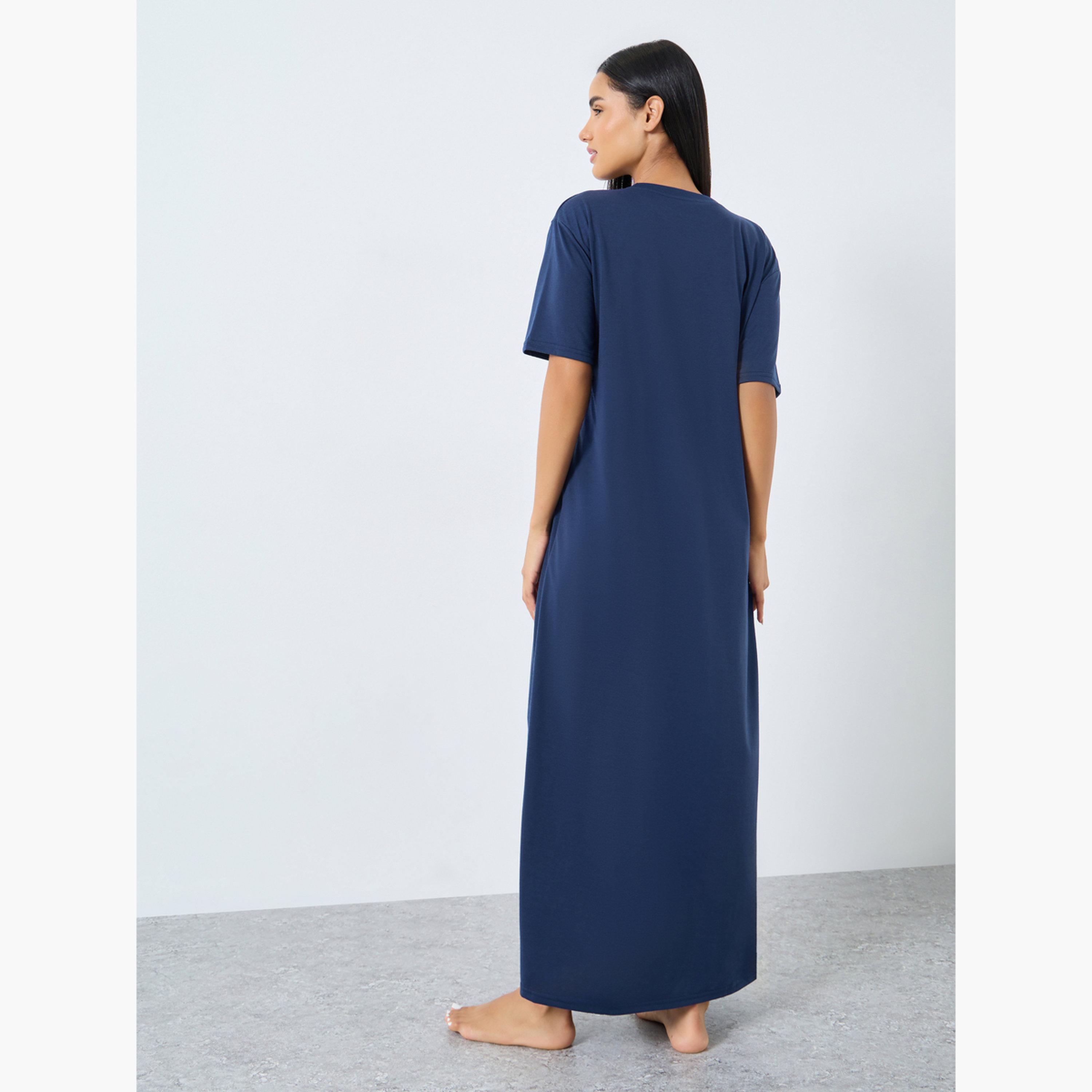 Styli Get Up and Glow Print Sleep T-Shirt Dress-women-clothing-nightwear-nighties-image-3