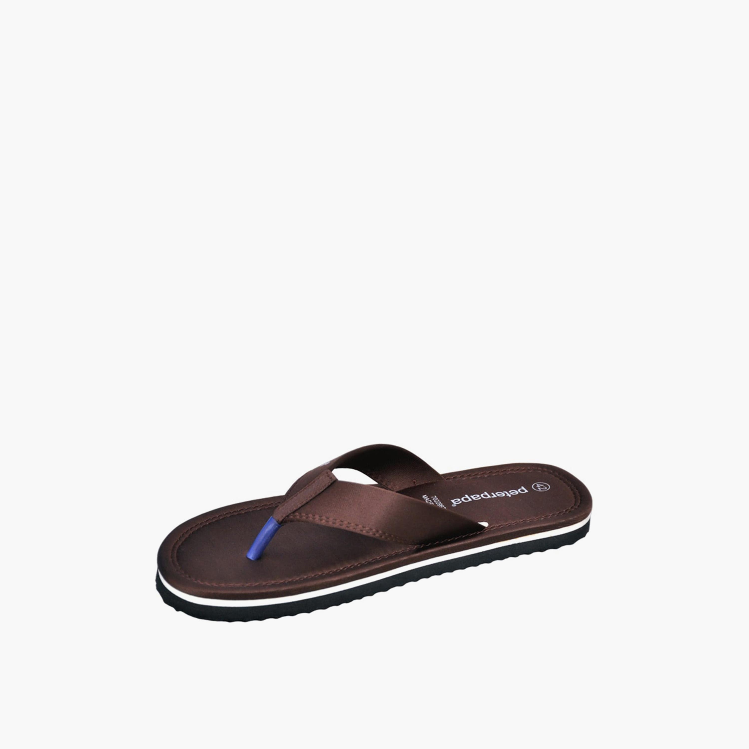 بيتربابا × ستايلي - شبشب رجالي بني اللون مطبوع عليه شعار-men-shoes-flipflopsandslides-image-2