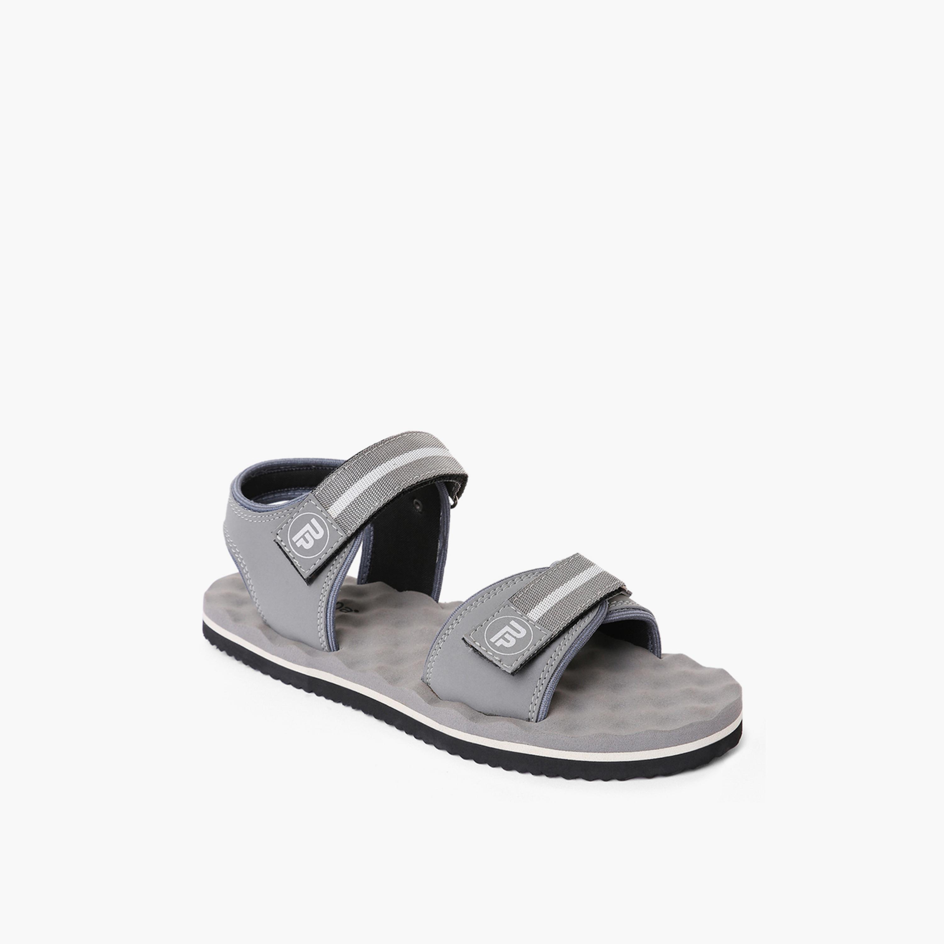 Take Two Men Grey Velcro Strap Sandals-men-shoes-sandals-image-1