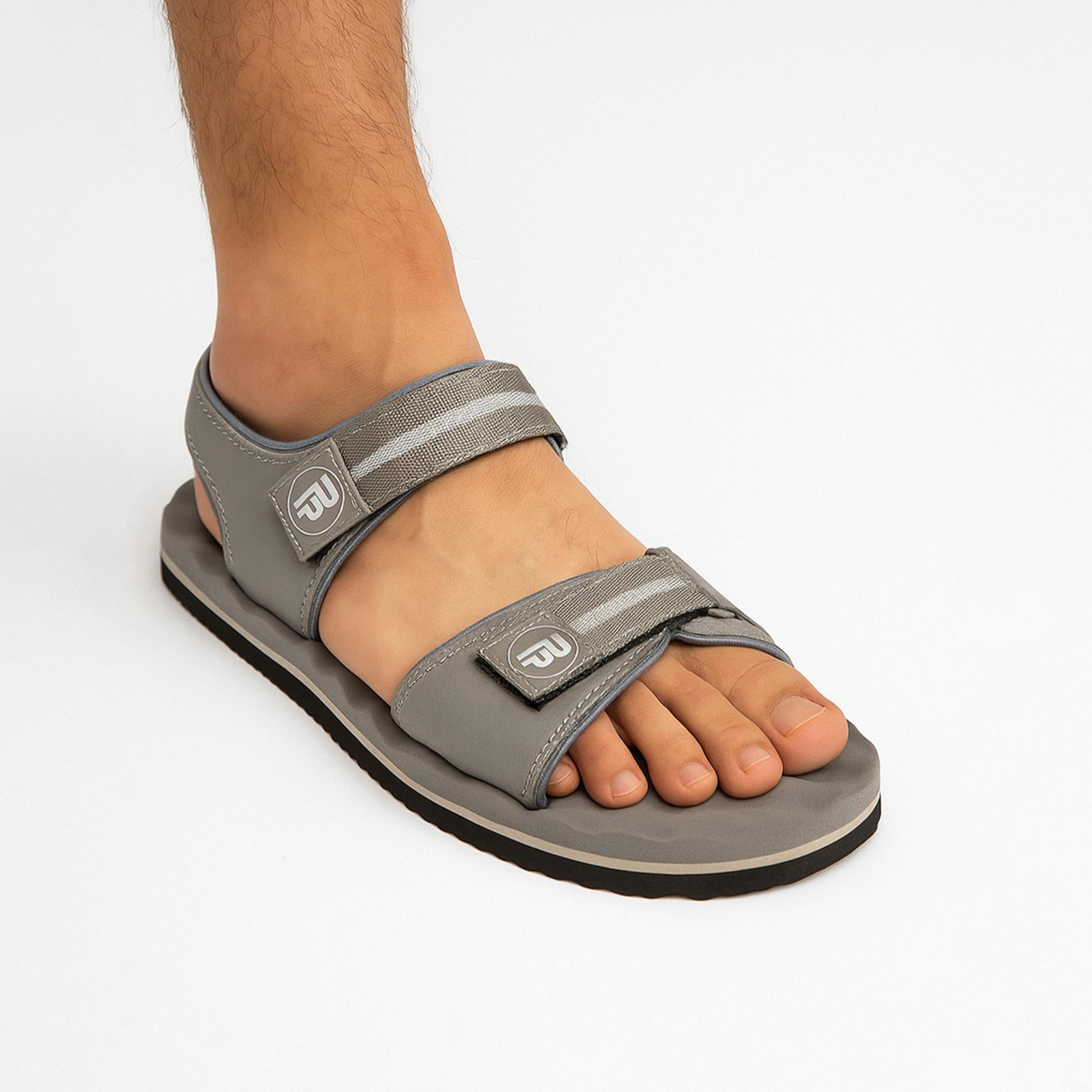 بيتربابا × ستايلي - صندل رمادي بشريط فيلكرو للرجال-men-shoes-sandals-image-2