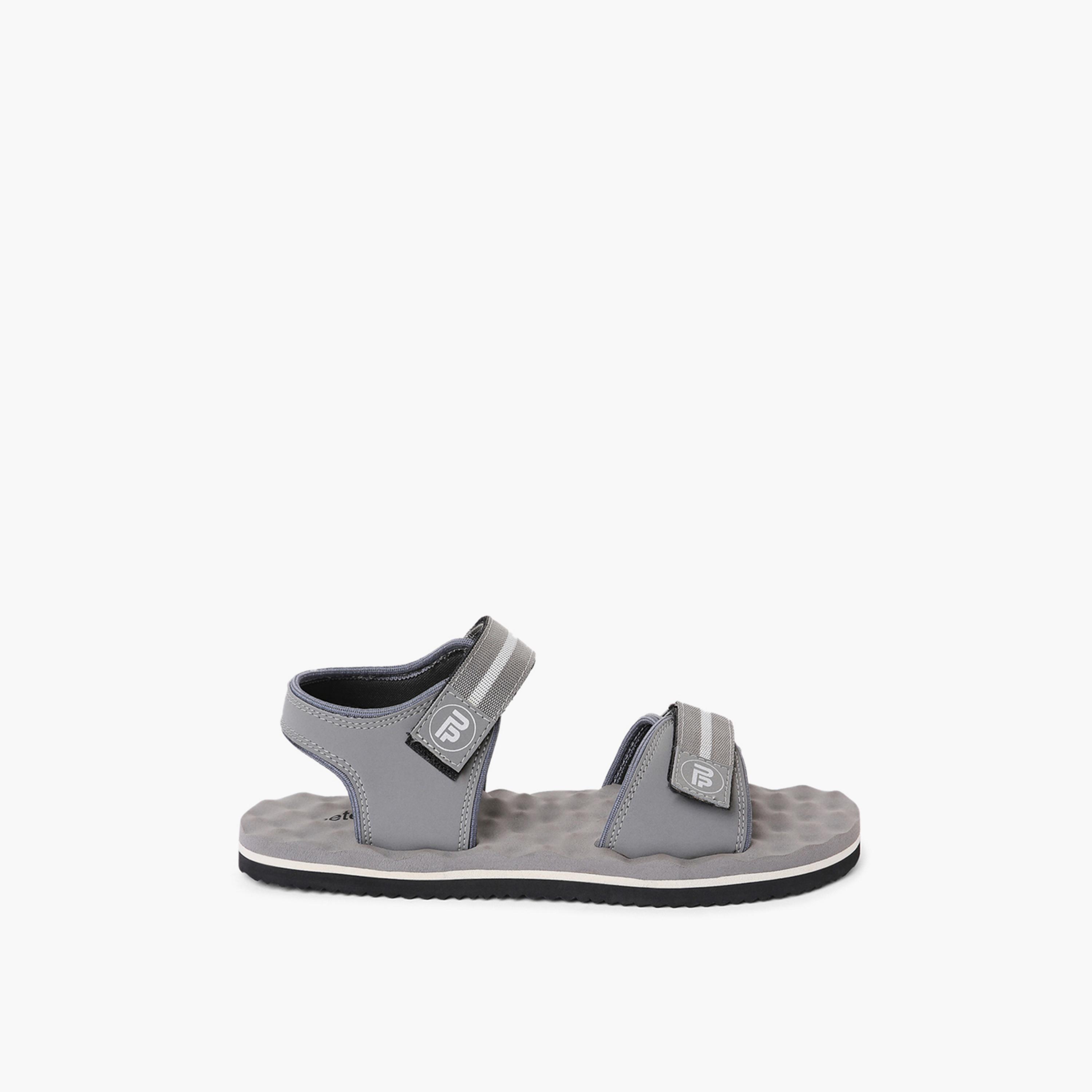 Take Two Men Grey Velcro Strap Sandals-men-shoes-sandals-image-3