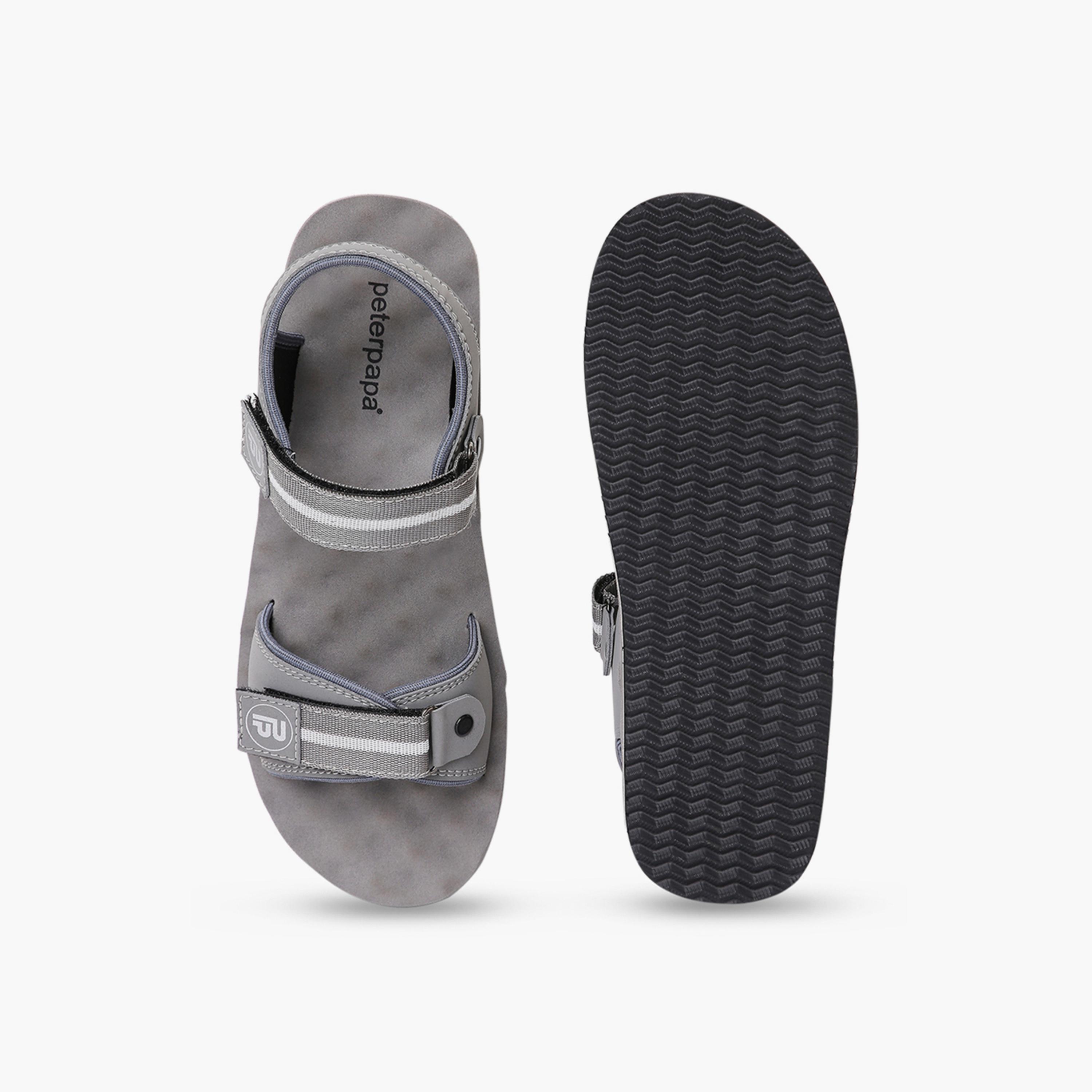 Take Two Men Grey Velcro Strap Sandals-men-shoes-sandals-image-4