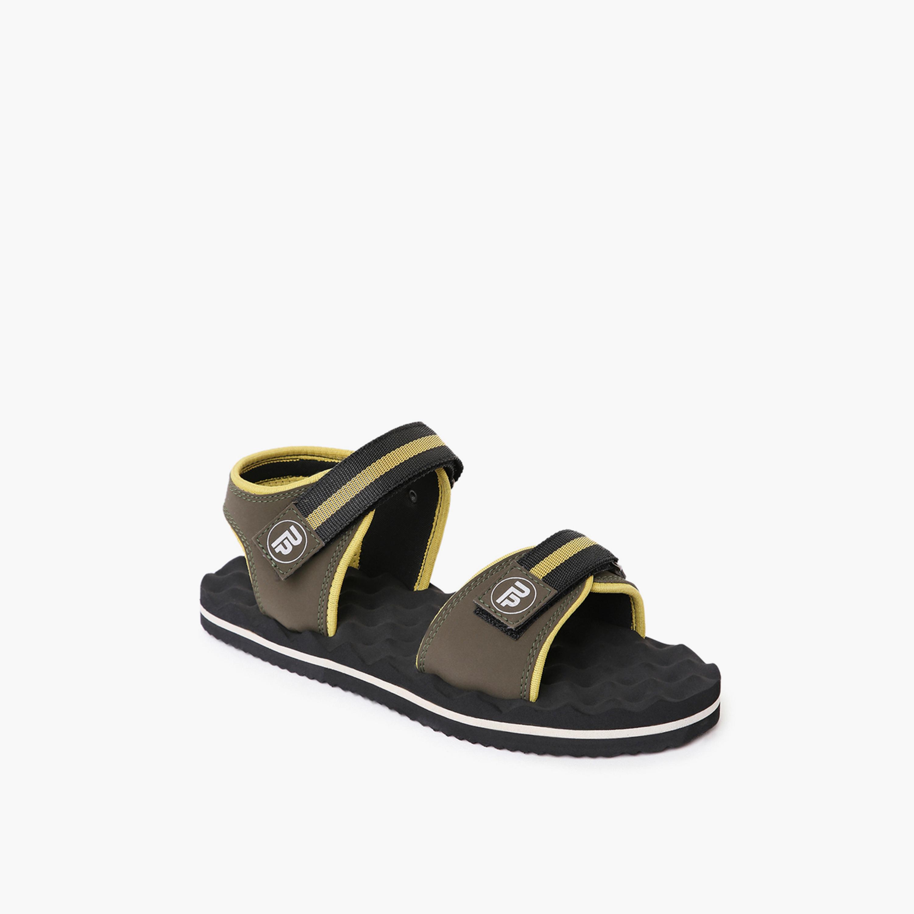 بيتربابا × ستايلي - صندل رجالي بني بشريط فيلكرو-men-shoes-sandals-image-1