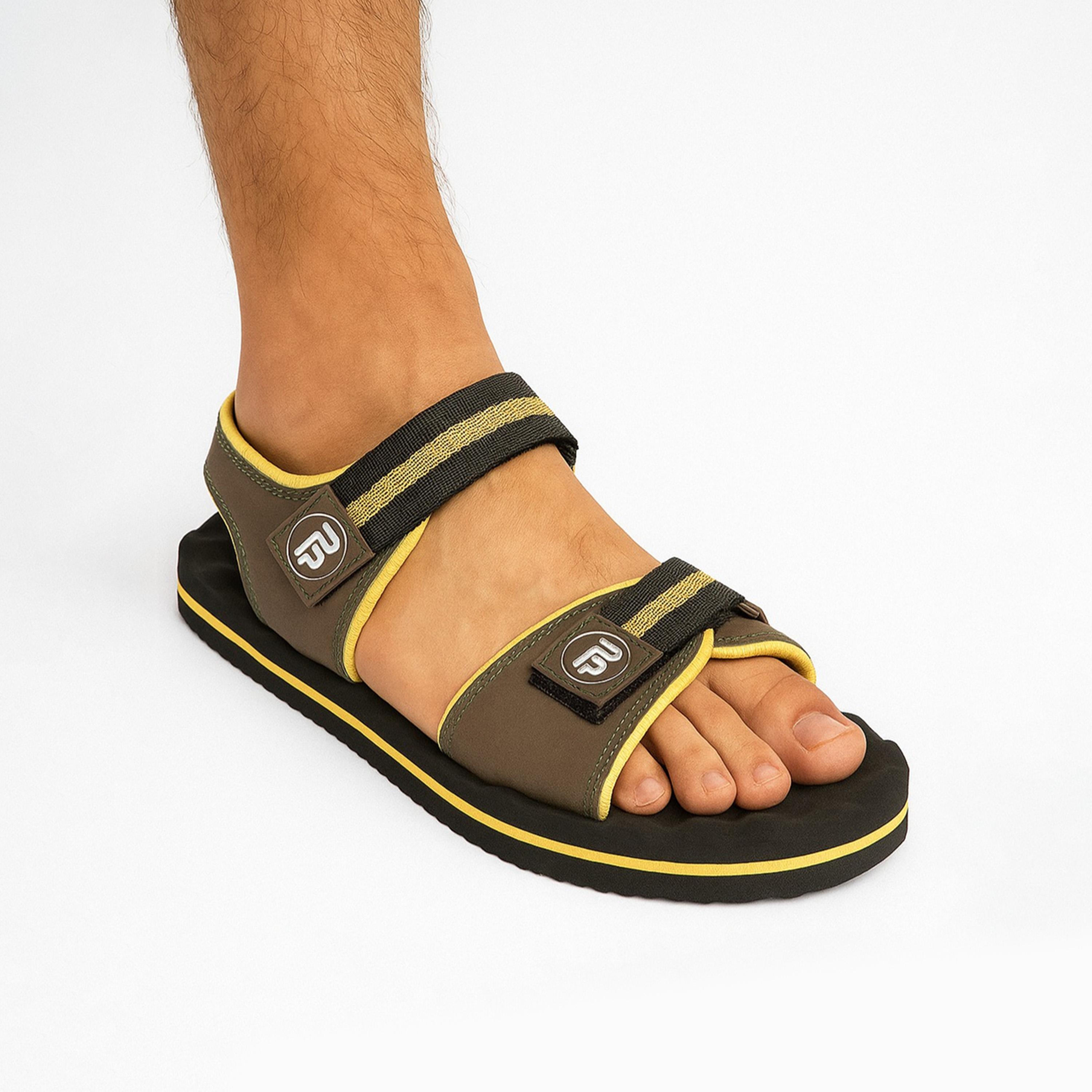 بيتربابا × ستايلي - صندل رجالي بني بشريط فيلكرو-men-shoes-sandals-image-2