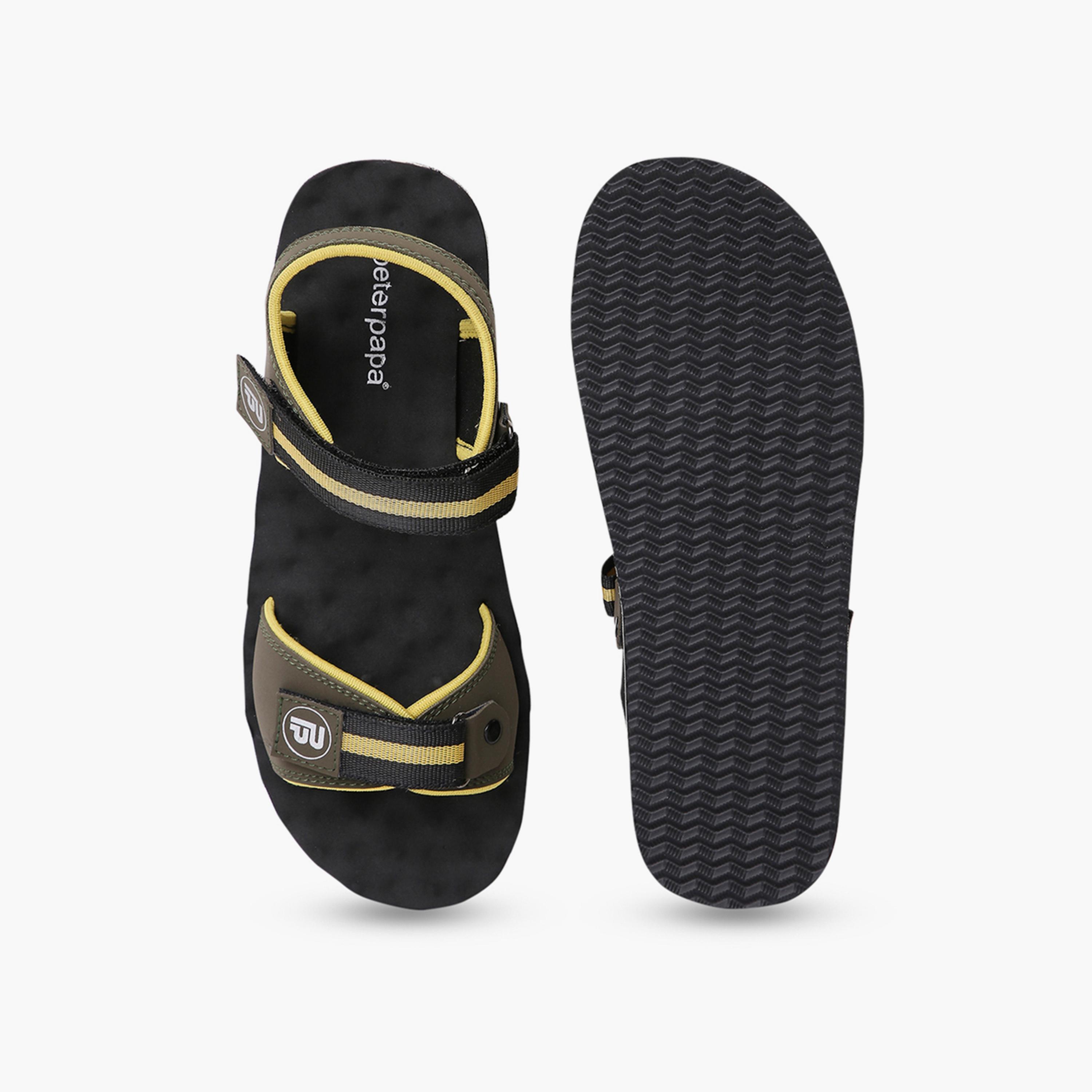 بيتربابا × ستايلي - صندل رجالي بني بشريط فيلكرو-men-shoes-sandals-image-4