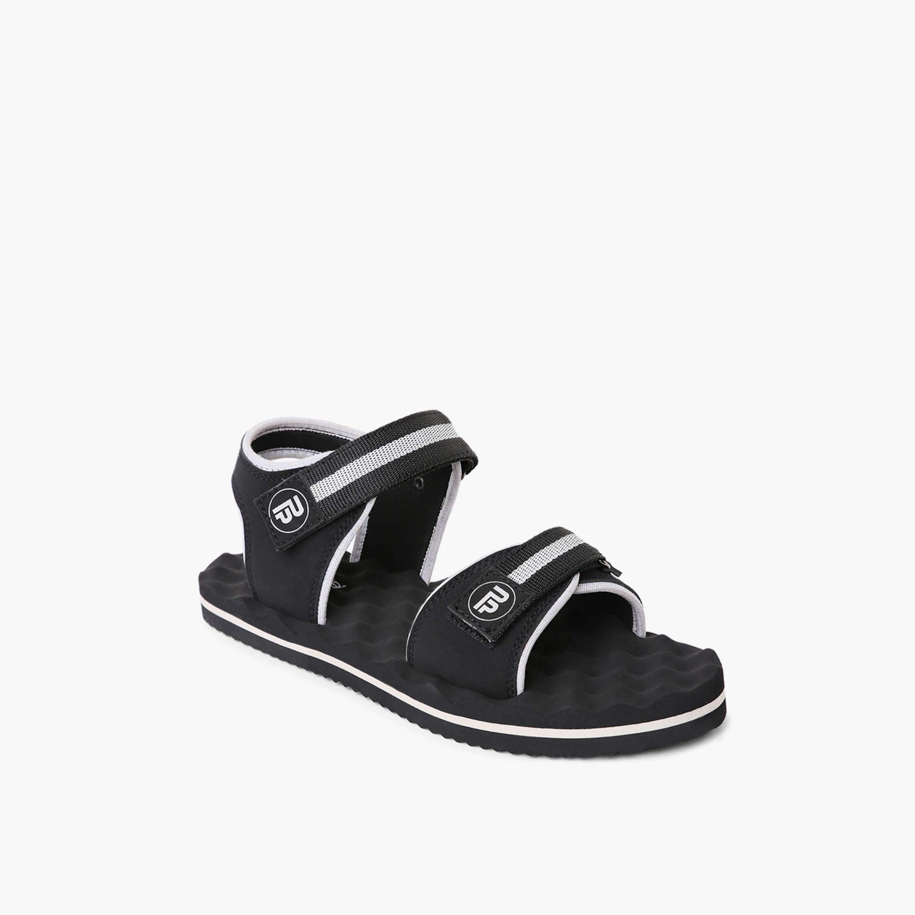 Take Two Men Black Velcro Strap Sandals-men-shoes-sandals-image-1
