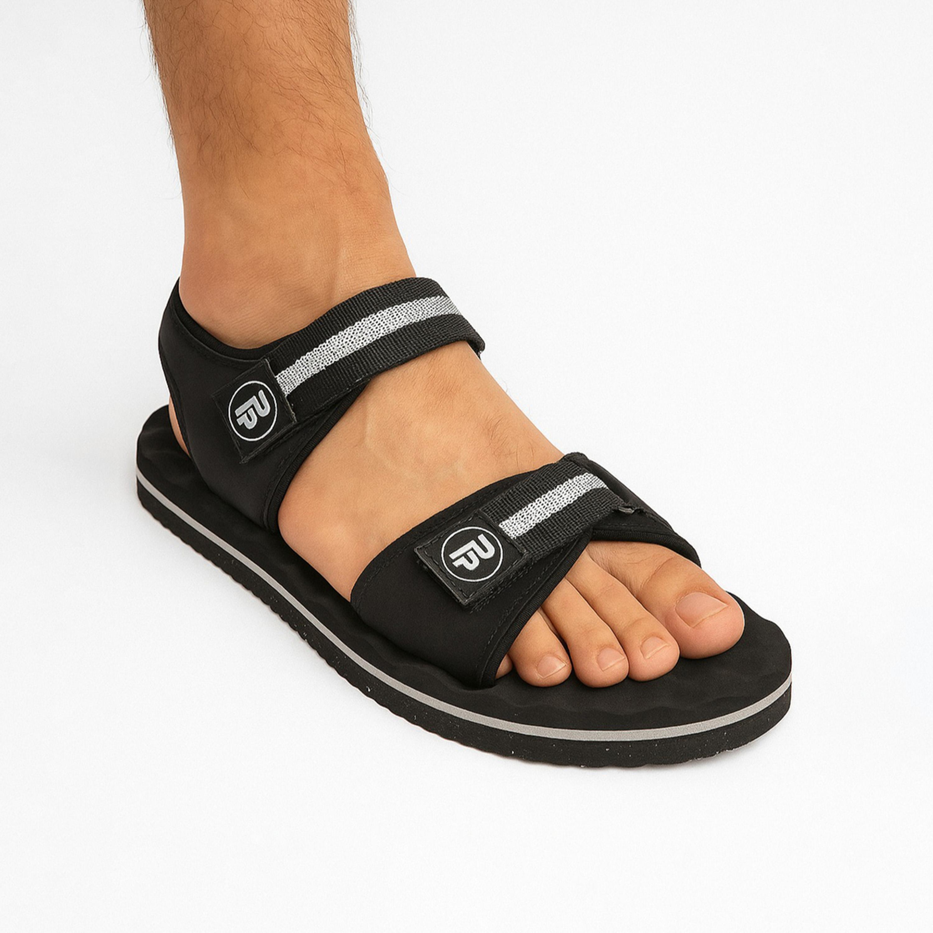 Take Two Men Black Velcro Strap Sandals-men-shoes-sandals-image-2
