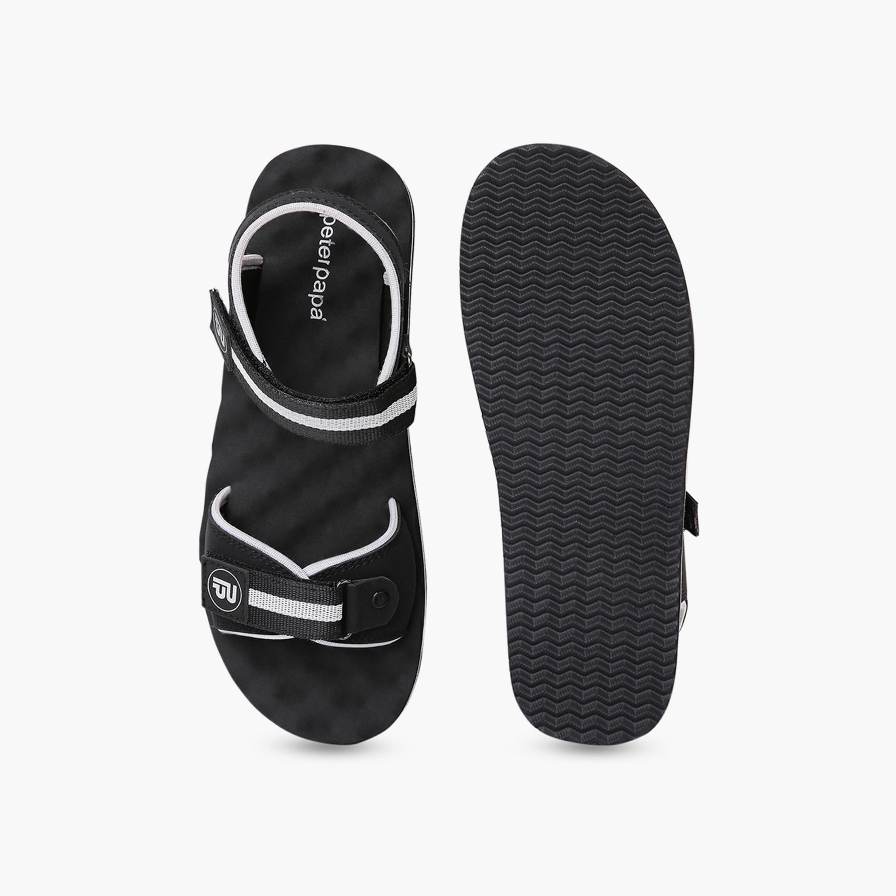 بيتربابا × ستايلي - صندل رجالي أسود بشريط فيلكرو-men-shoes-sandals-image-4