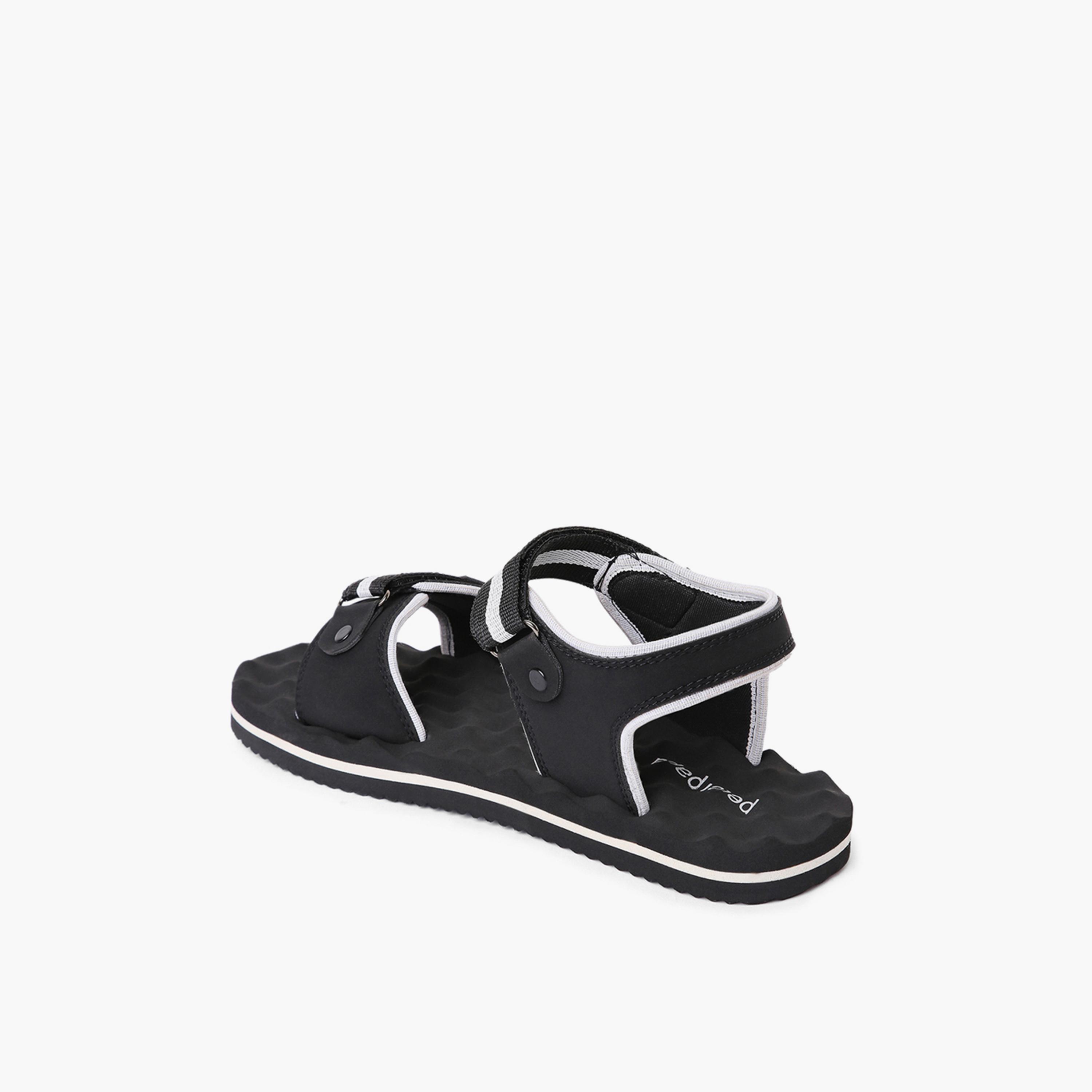 Take Two Men Black Velcro Strap Sandals-men-shoes-sandals-image-5