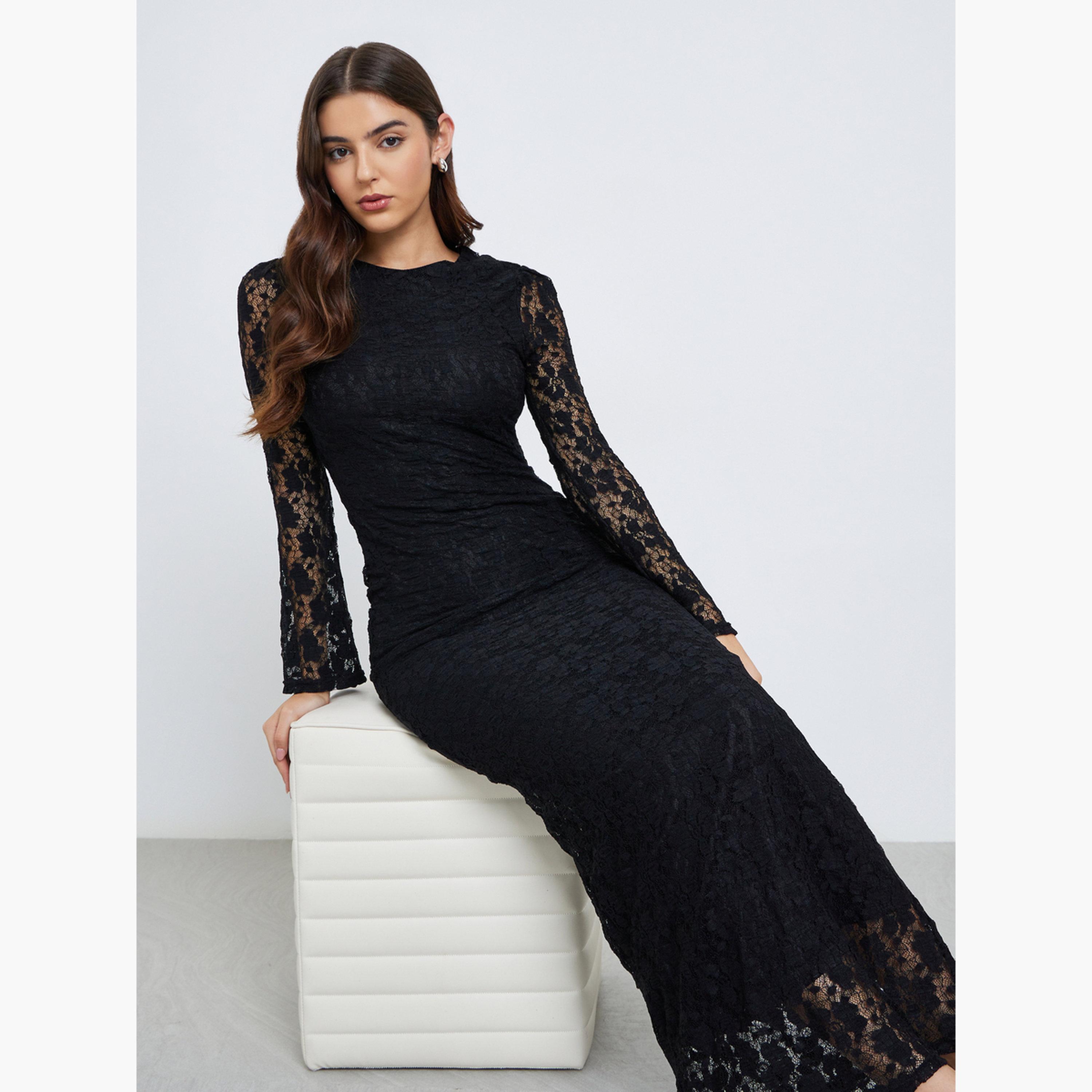 ستايلي - فستان نوم تي شيرت بحافة مكشكشة وشعار قلب دافئ-women-clothing-dresses-image-2