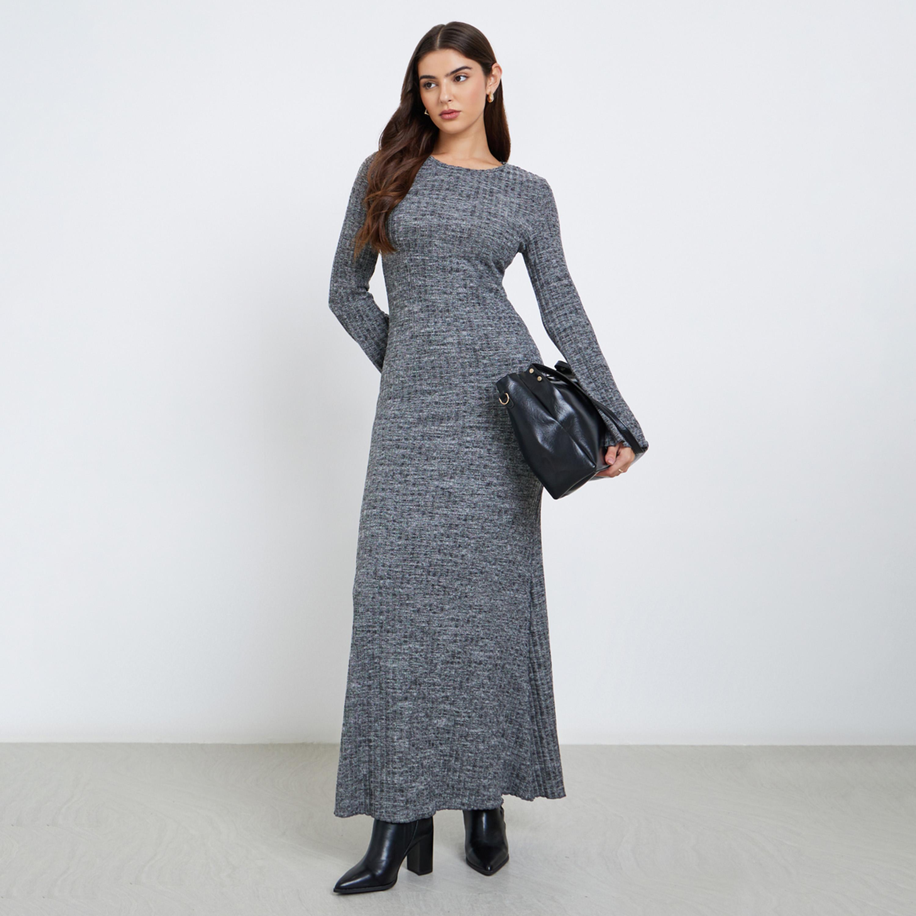 chinese dress ladies Charcoal Foldover One Shoulder Maternity Maxi Sweater Dress – PinkBlush main image 0