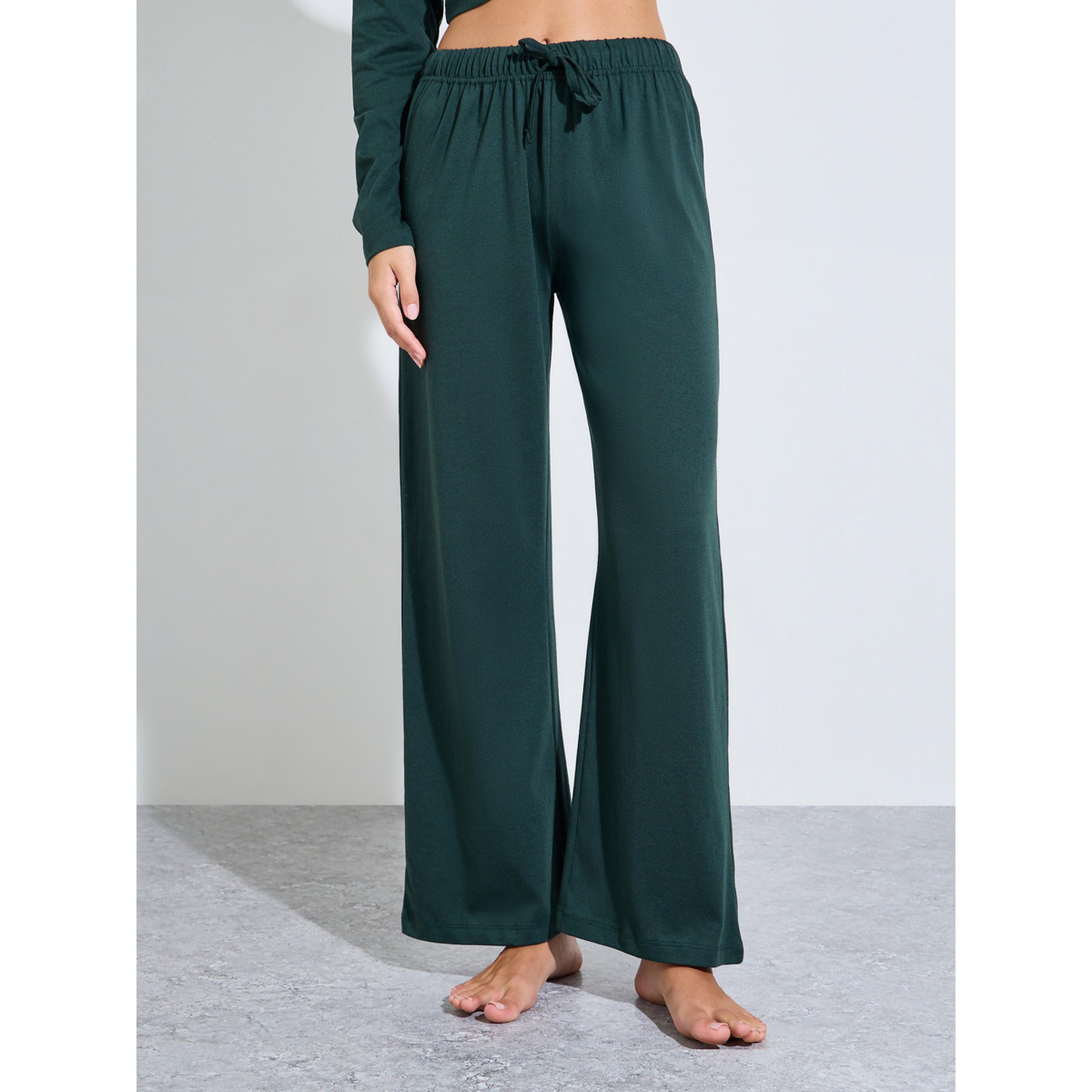 Styli Cotton V Neck Button Front T-Shirt and Pyjama Set-women-clothing-nightwear-pyjamas-longsets-image-4