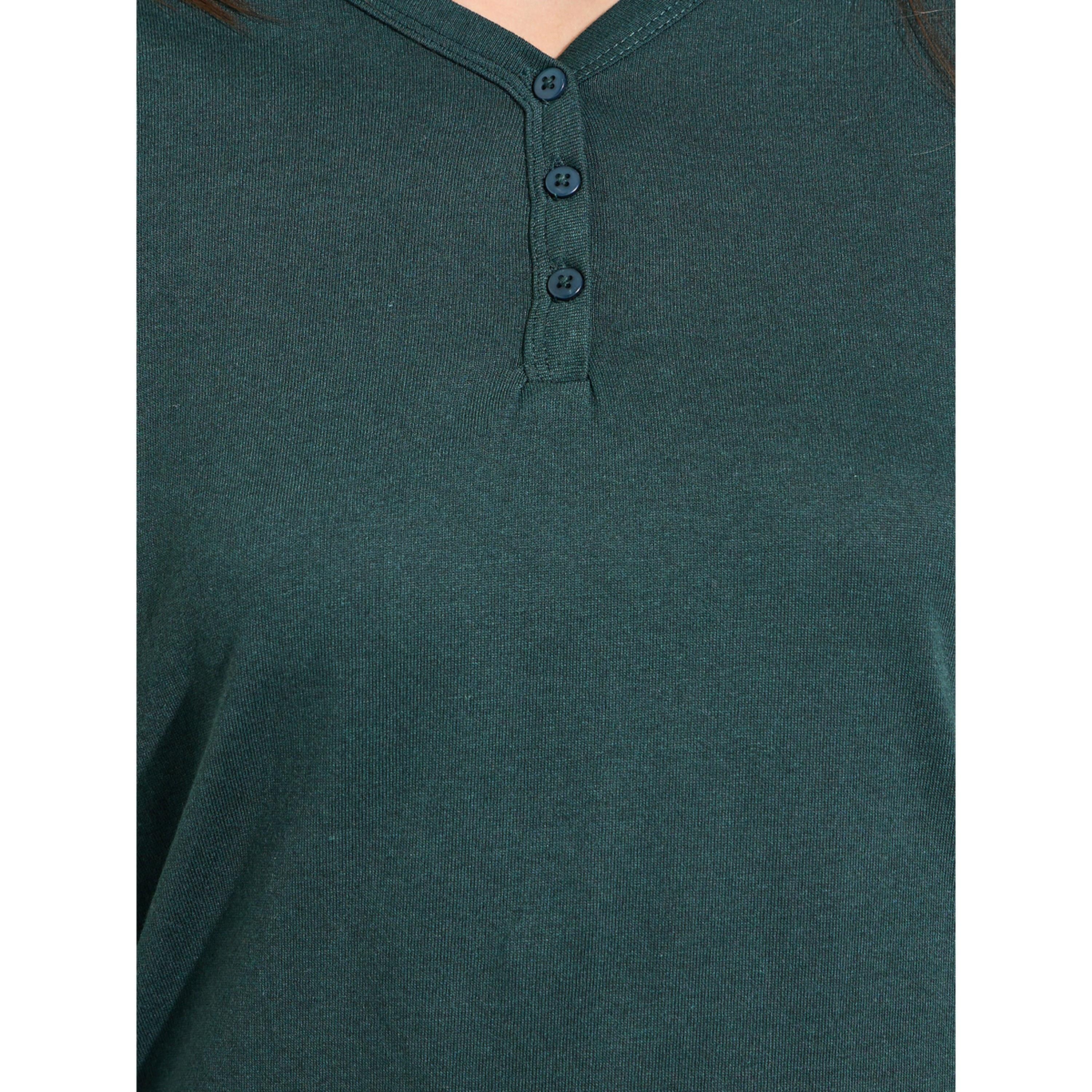 Styli Cotton V Neck Button Front T-Shirt and Pyjama Set-women-clothing-nightwear-pyjamas-longsets-image-5