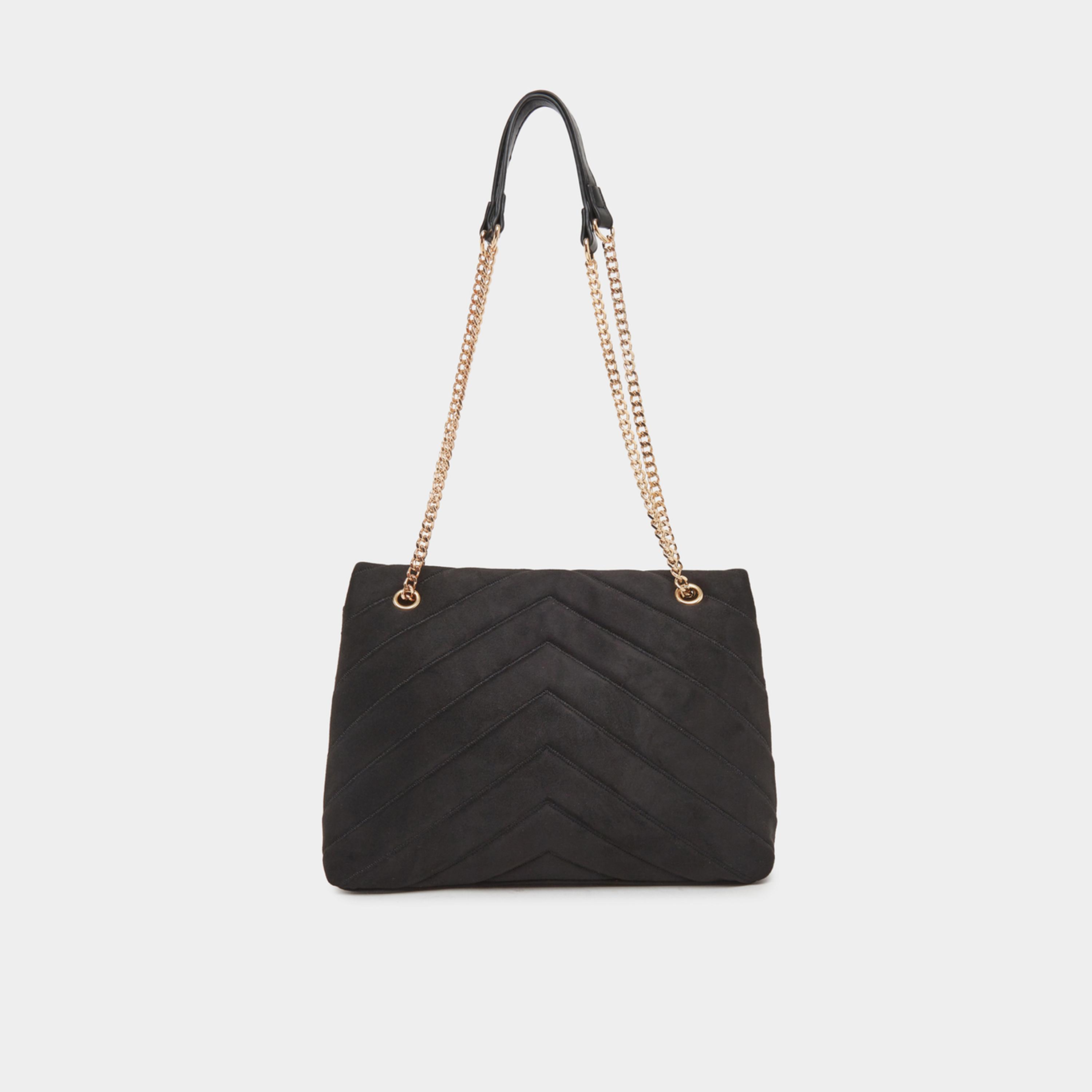 ستايلي - شنطة كتف شيفرون سوداء-women-bagsandwallets-handbags-image-2